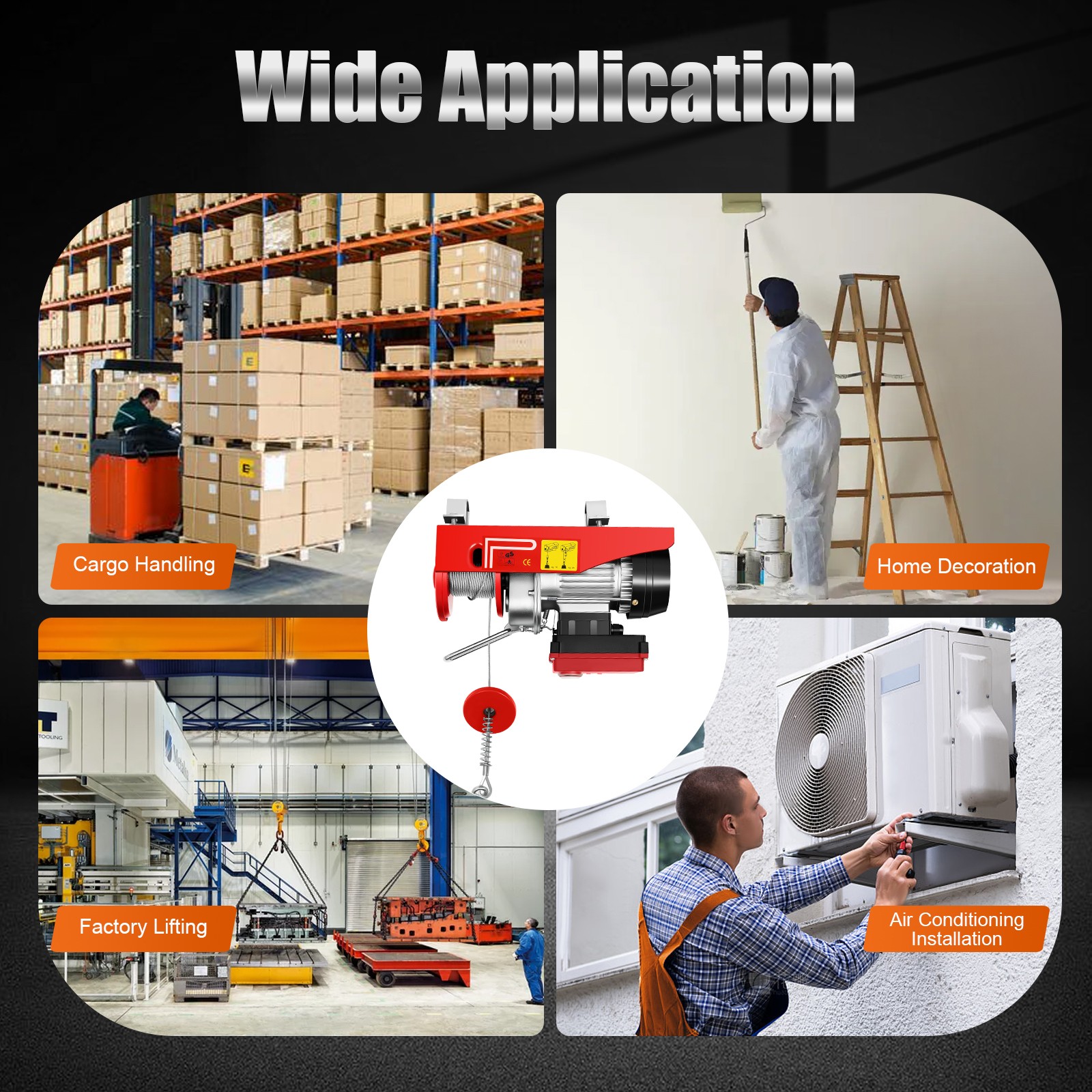 Electric Hoist Factories Warehouses Electric Lifting Hoist & Remote Control