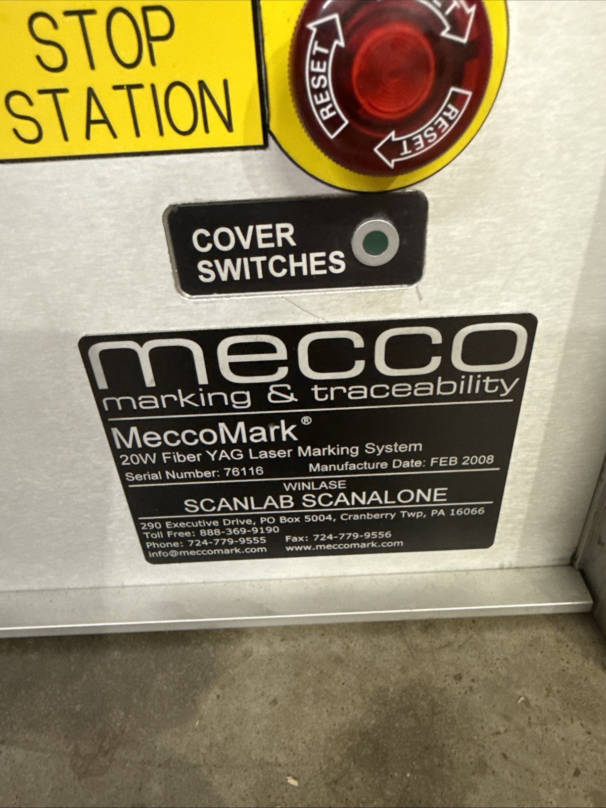 MECCO MARKING AND TRACEABILITY MECCO MARK 20W FIBER YAG LASER MARKING SYSTEM