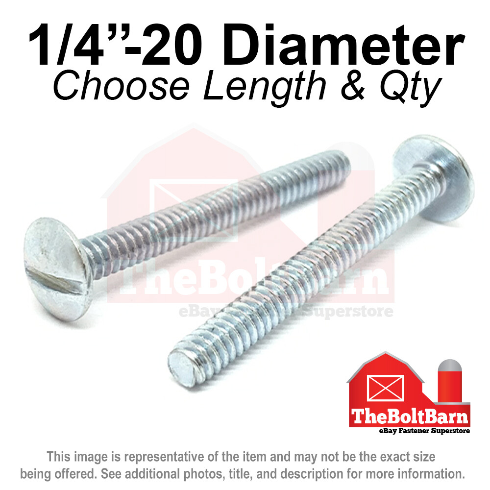 1/4″-20 Slotted Truss Head Machine Screws Bolts Zinc Coarse (Pick Length & Qty)