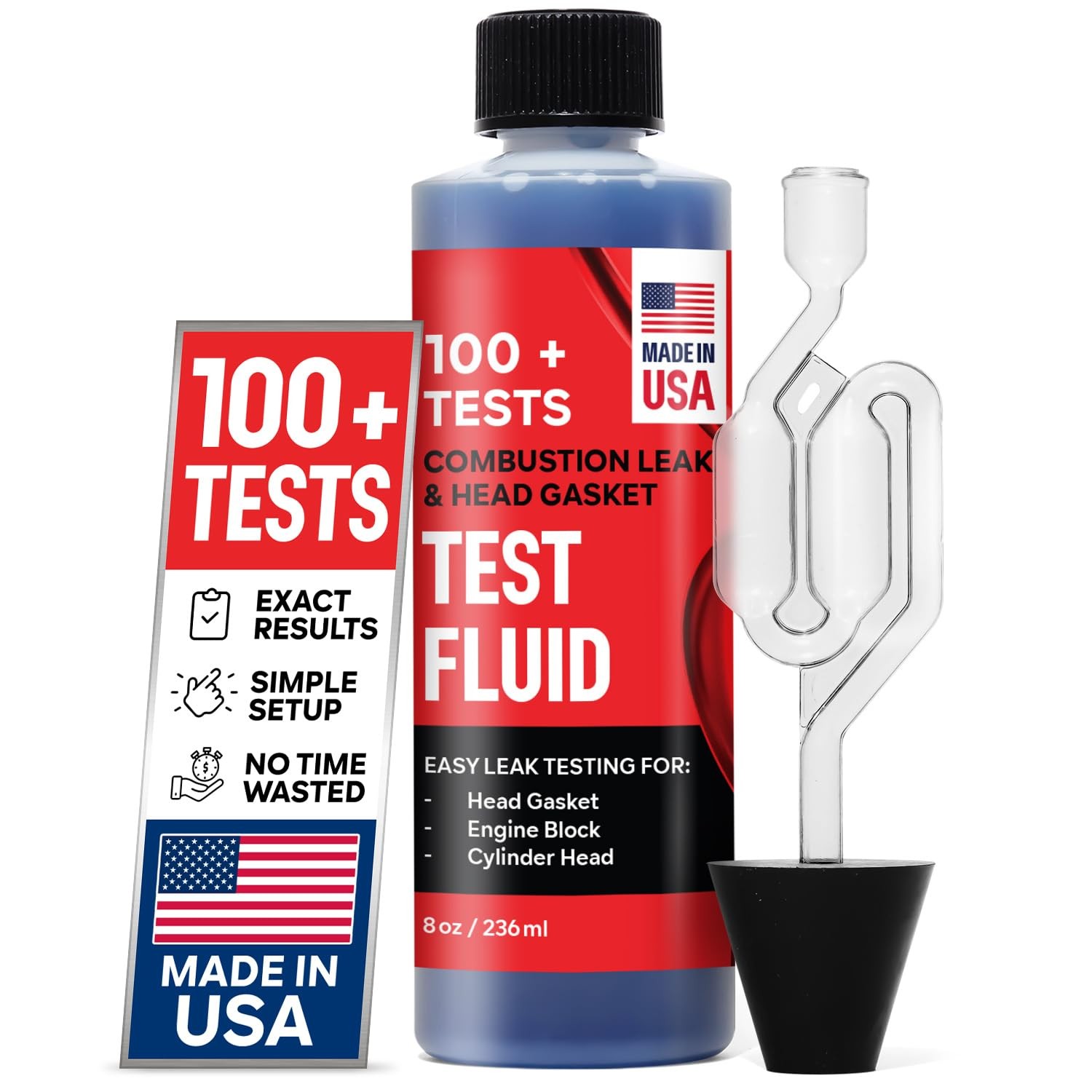 Combustion Leak Test Kit Over 100 Tests Head Gasket Leak Detector Tool