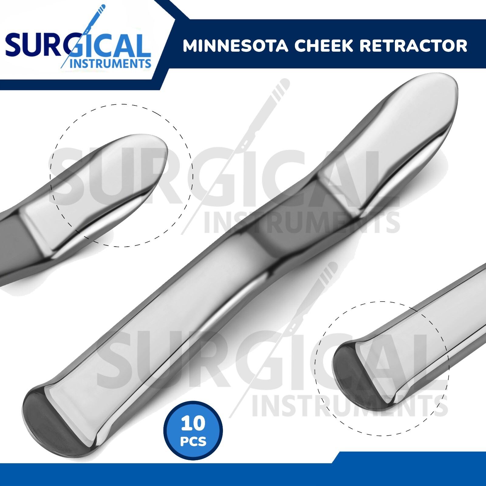 10 Pcs Minnesota Cheek Retractors Surgical Dental Instruments German Grade