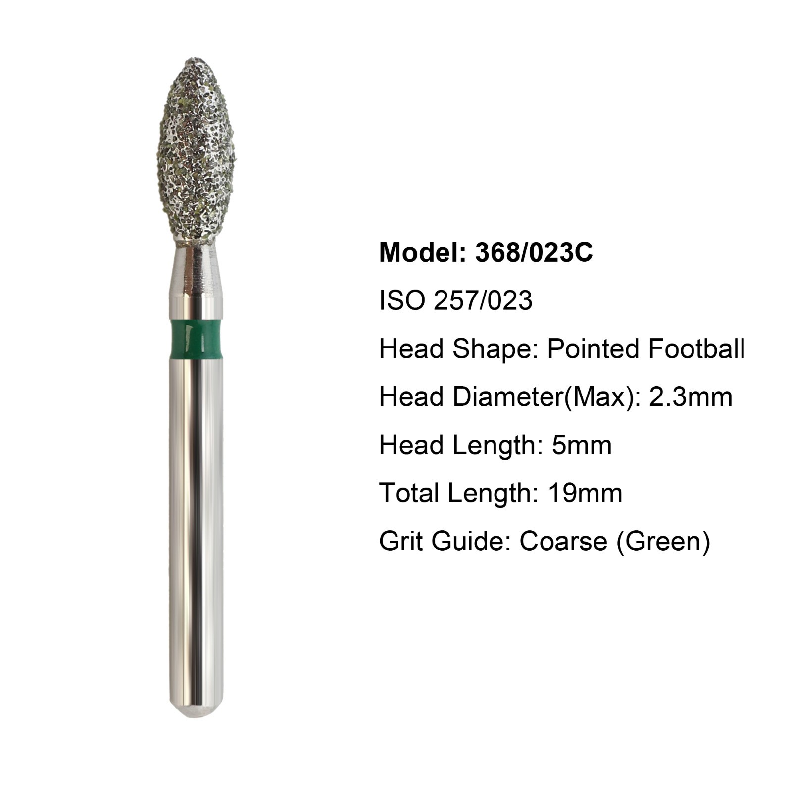 Dental Football Diamond Burs FG Egg Fine Coarse Bur 368 379/023C Friction Grip