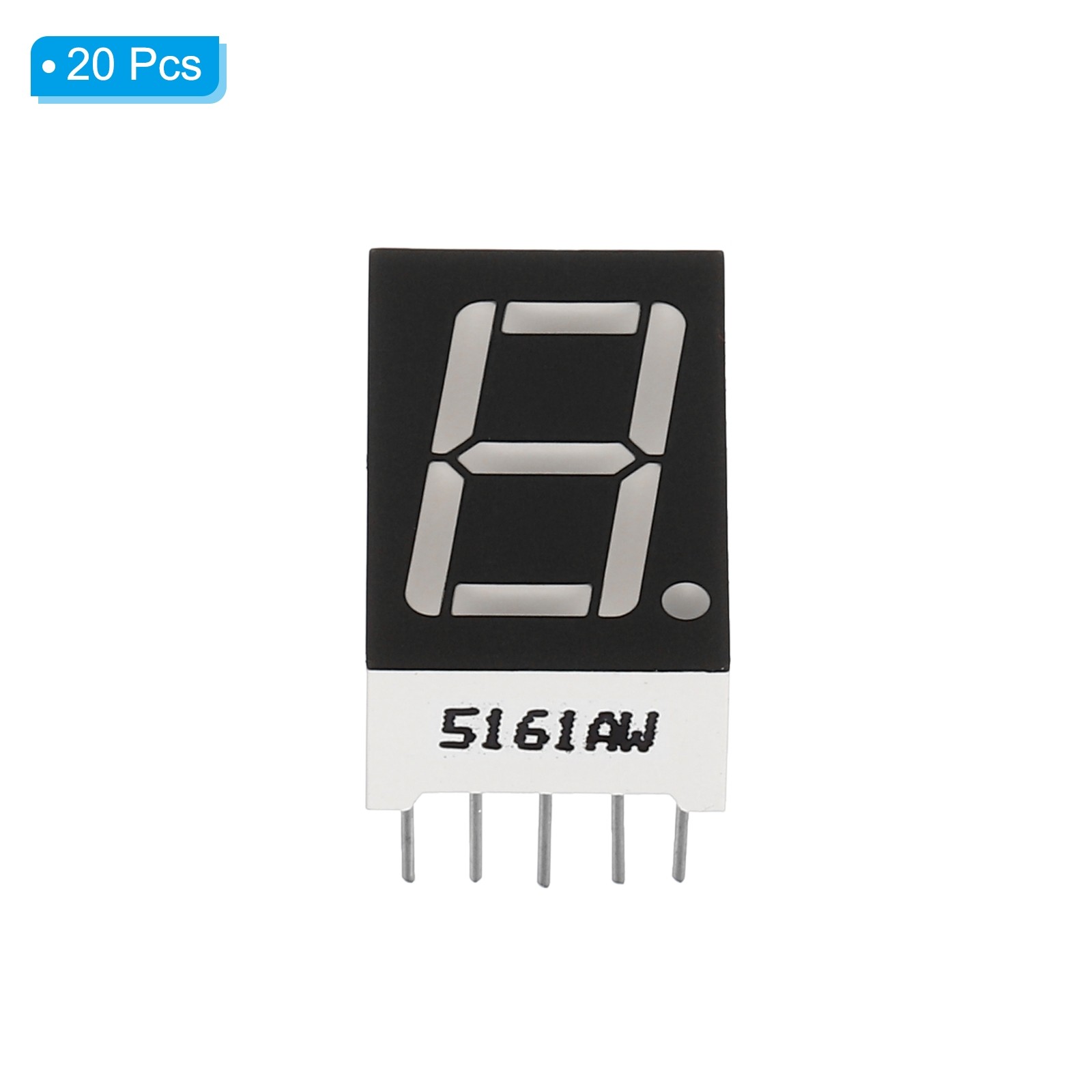 20 x LED Display Digital Tube Common Cathode 7 Segment 10 Pin 1 Bit 3.3V White