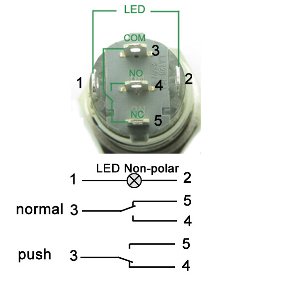 Push Button Switch Ring LED Light Momentary Latching Waterproof 16mm 12V 24V 220