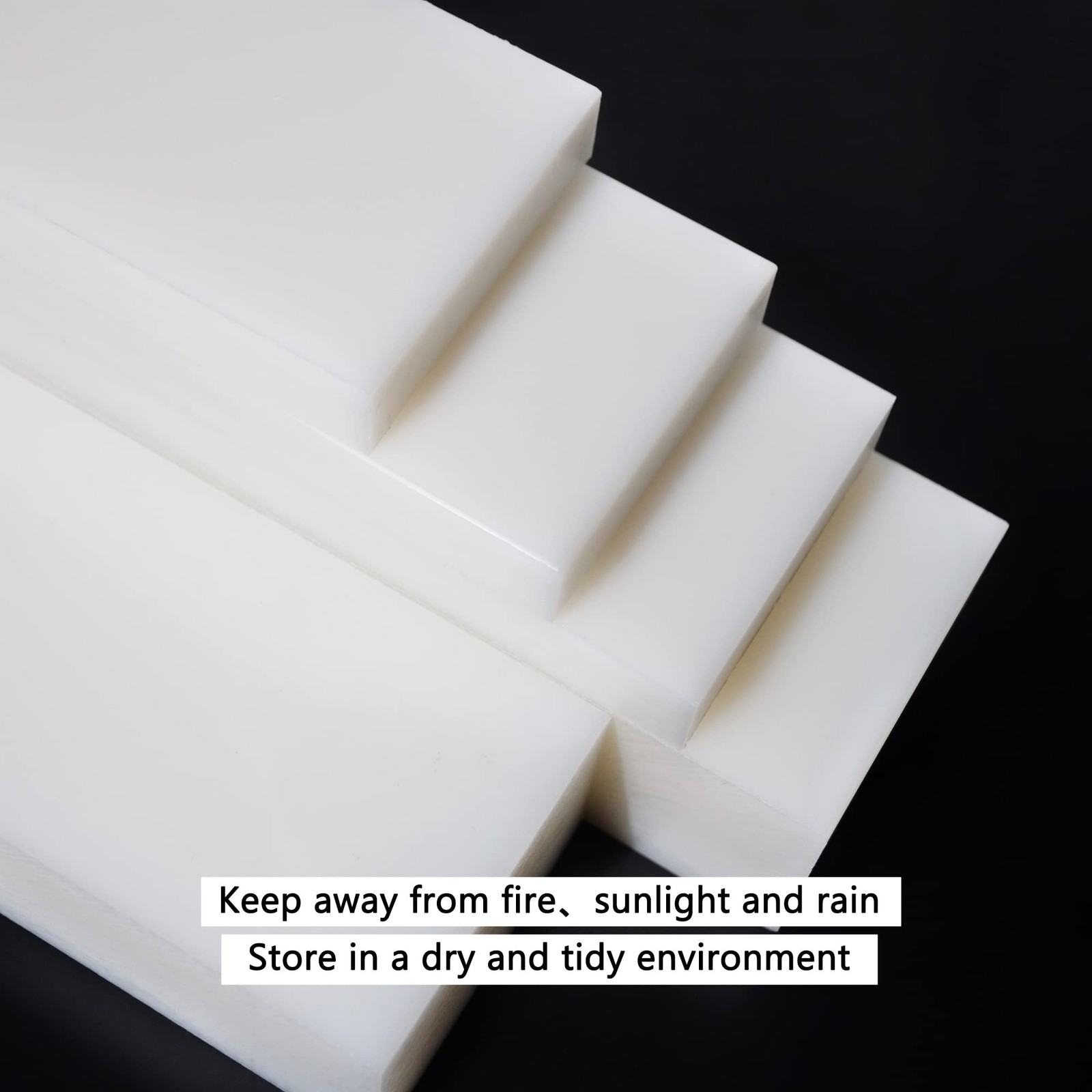 GYOFFULL 2″ x 12″ x 3″ HDPE Block White PE Polyethylene Rectangular Solid