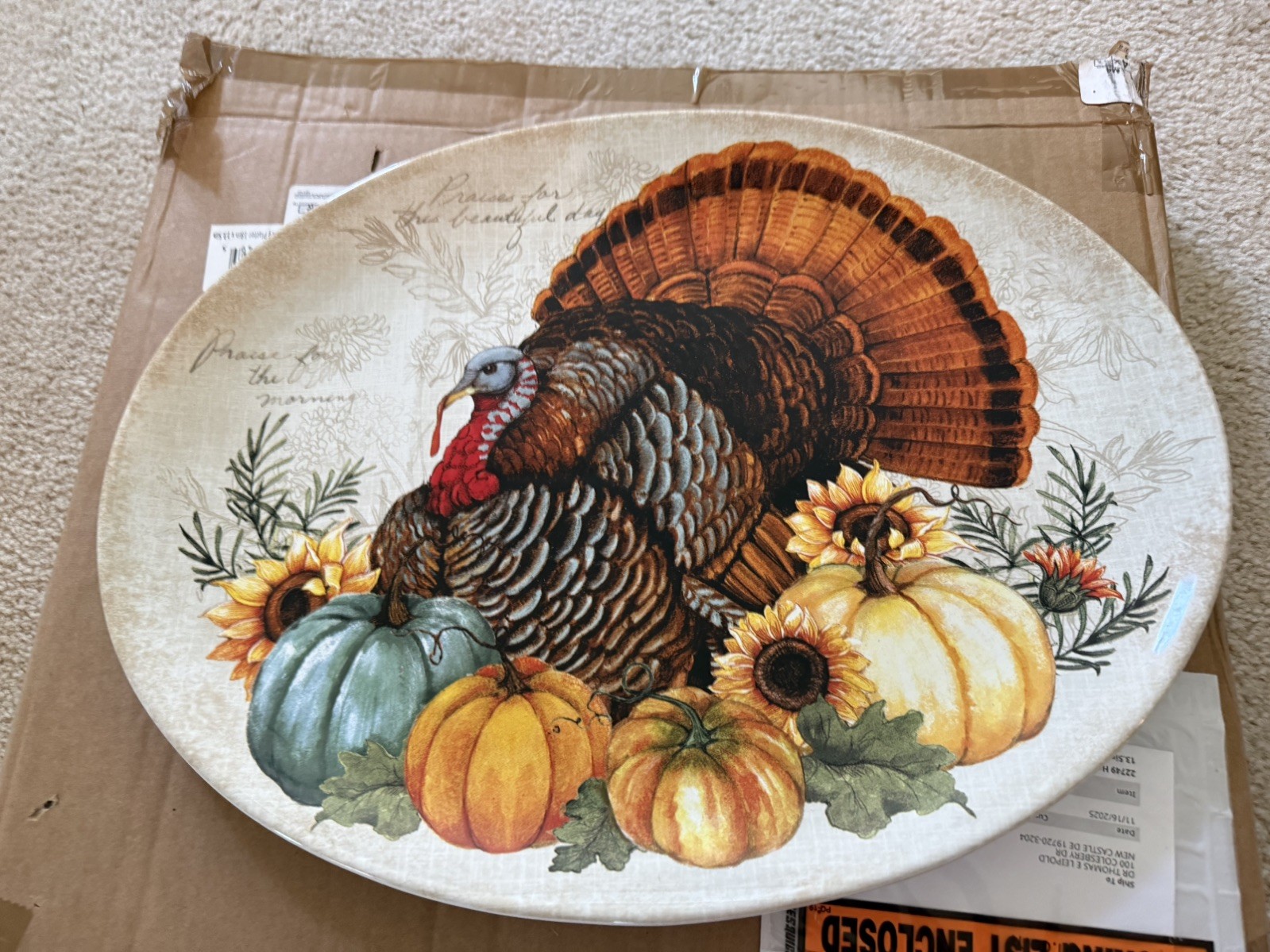 Certified International 22749 Autumn Fields Oval Turkey Platter 18 X 13.5