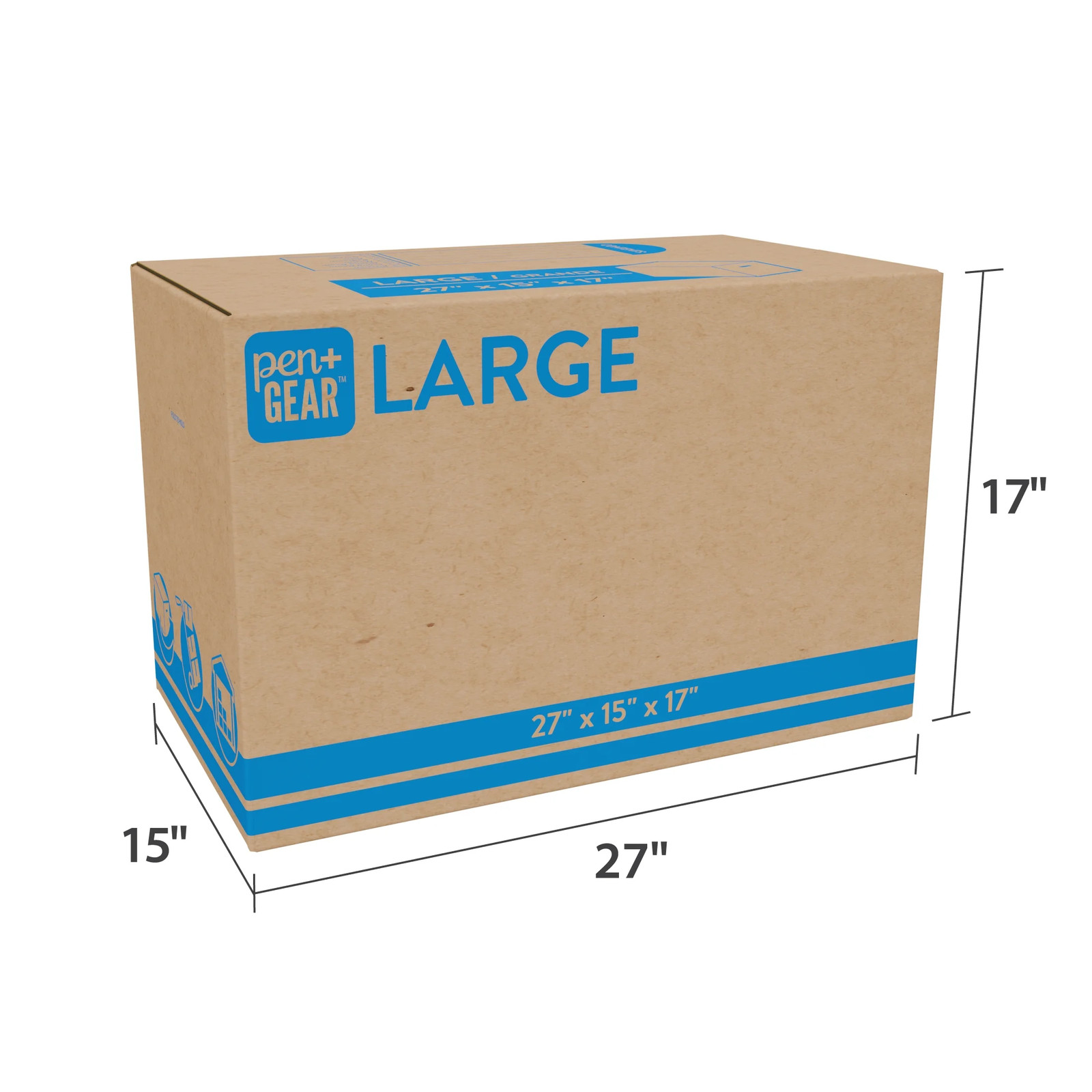 (10 pack) Large Moving Boxes, 27L x 15W x 17H, Kraft