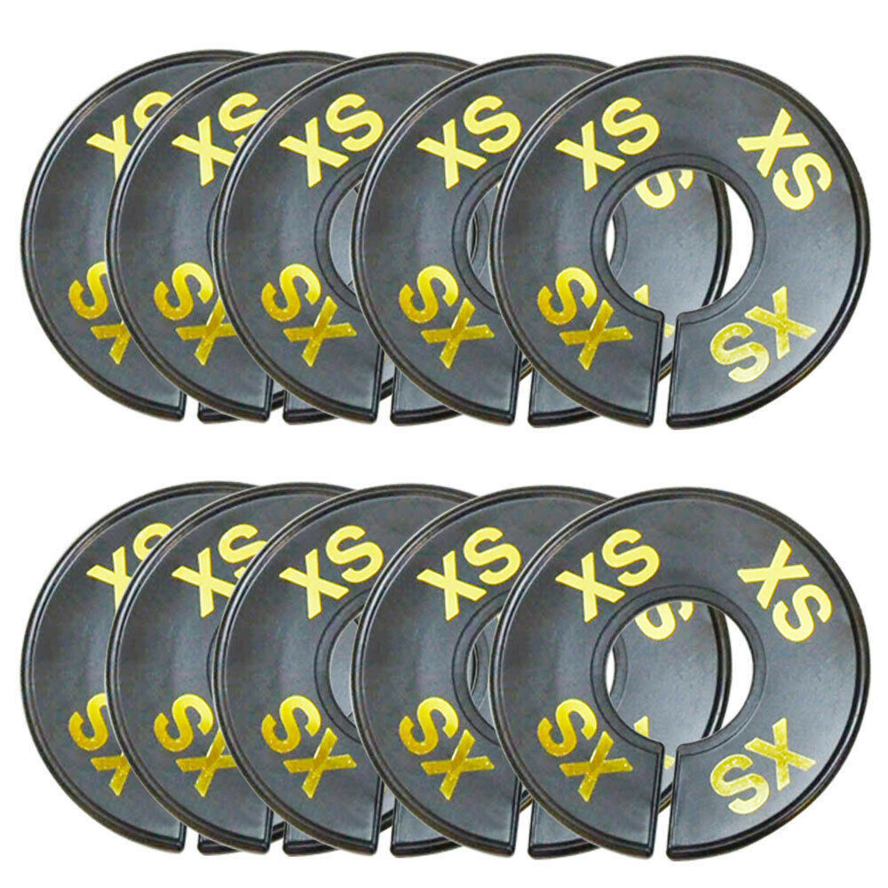 10 pcs Rack Divider Size XS X-SMALL Black Round Ring Sizing Hanger Tag Label