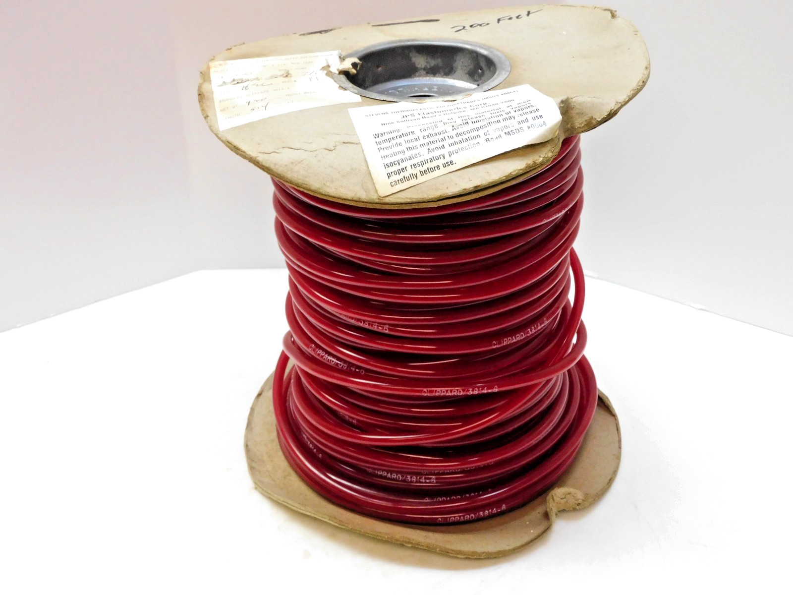 CLIPPARD 3814-6 POLYURETHANE TUBING HOSE RED 200′ FEET 1/4″ OD 1/8″ ID