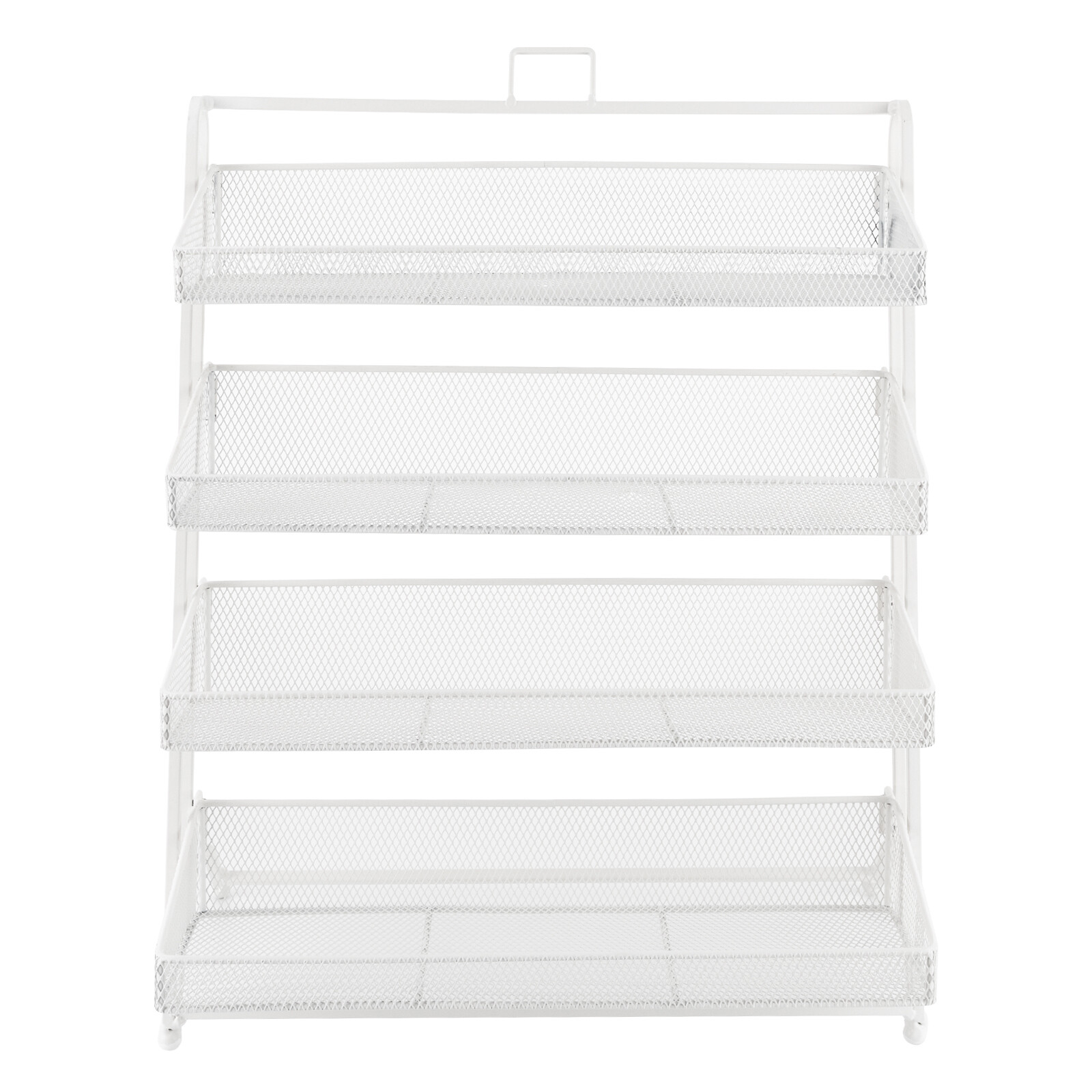 4 Tiers Candy Display Rack Retail Store Shelving Snack Storage Organizer White