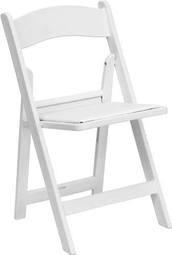 White Resin Folding Chairs Padded 4 Pack Comfortable Event Chair Indoor Outdoor