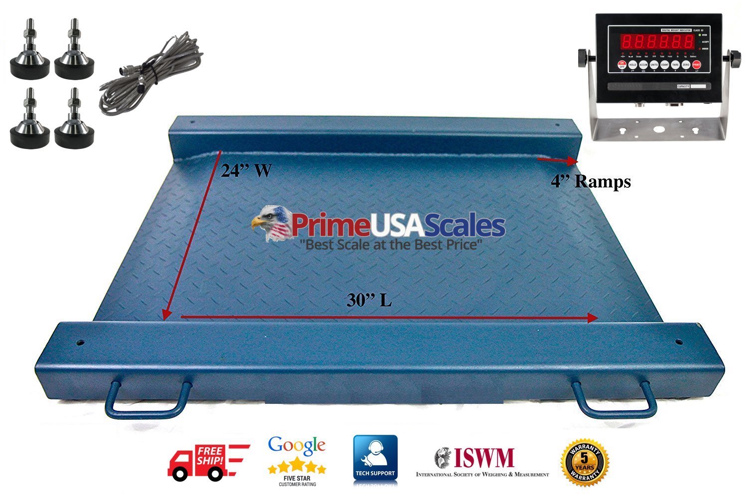 Floor Scale Drum Scale 24″x30″ Wheelchair Scale 1,500 lb Portable