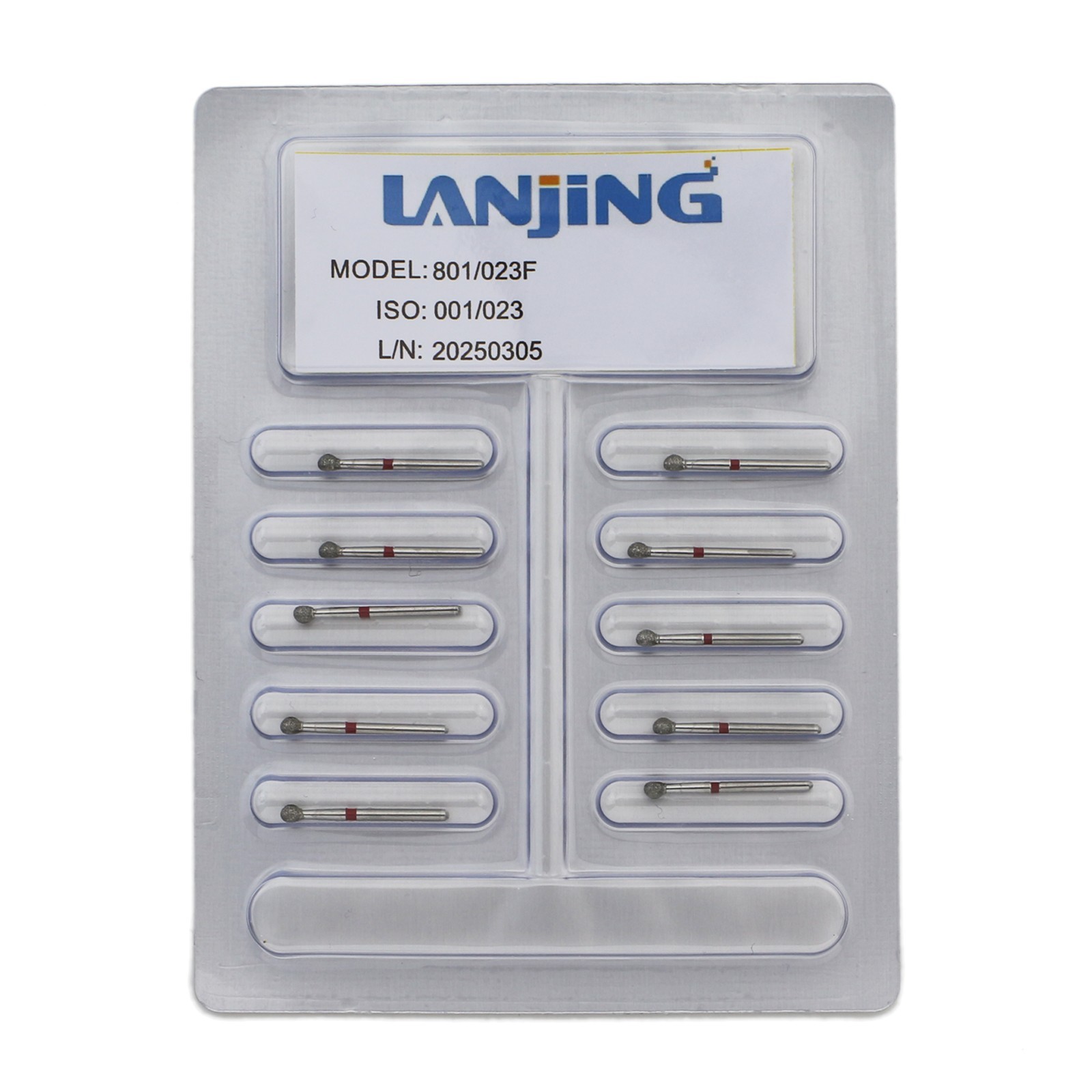 Dental Fine Diamond Bur Round 801/023F FG Burs Ball BR High Speed Burr 10/PK