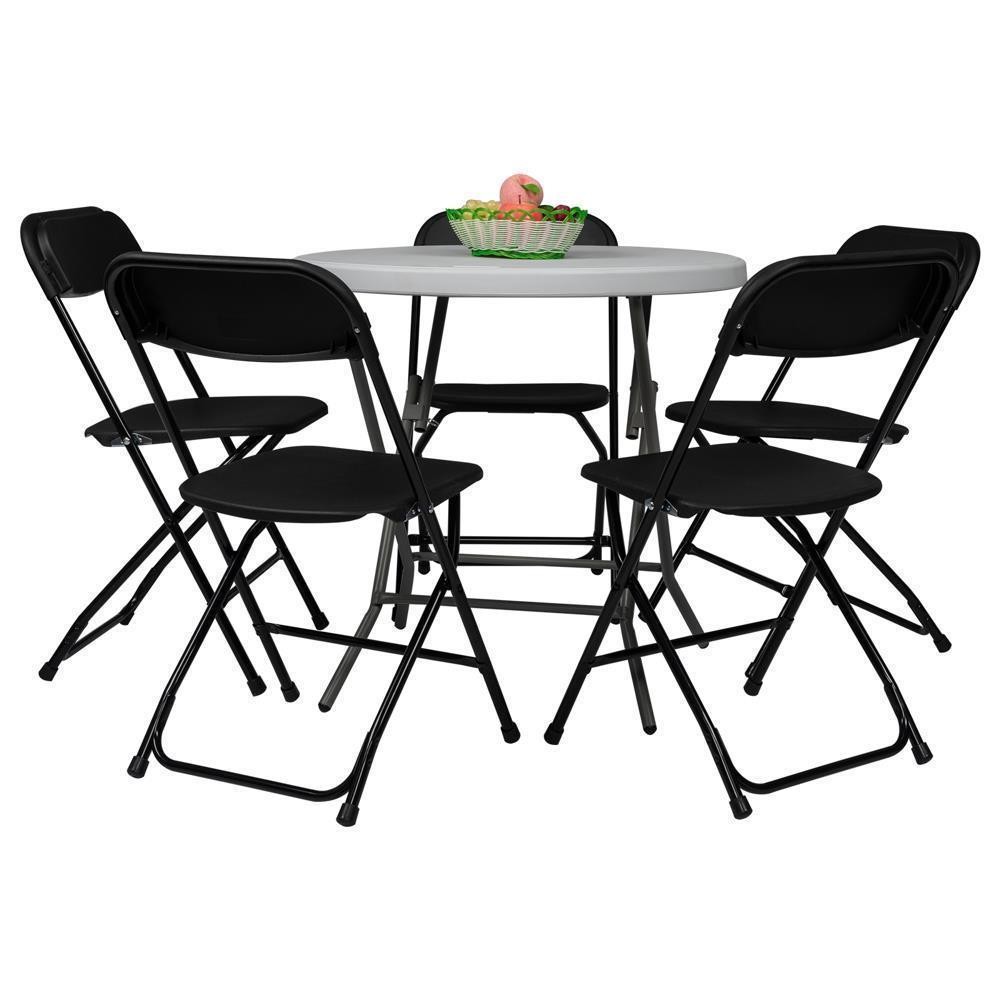 Set of 6 Commercial Stackable Plastic Chair Wedding Quality Folding Chairs