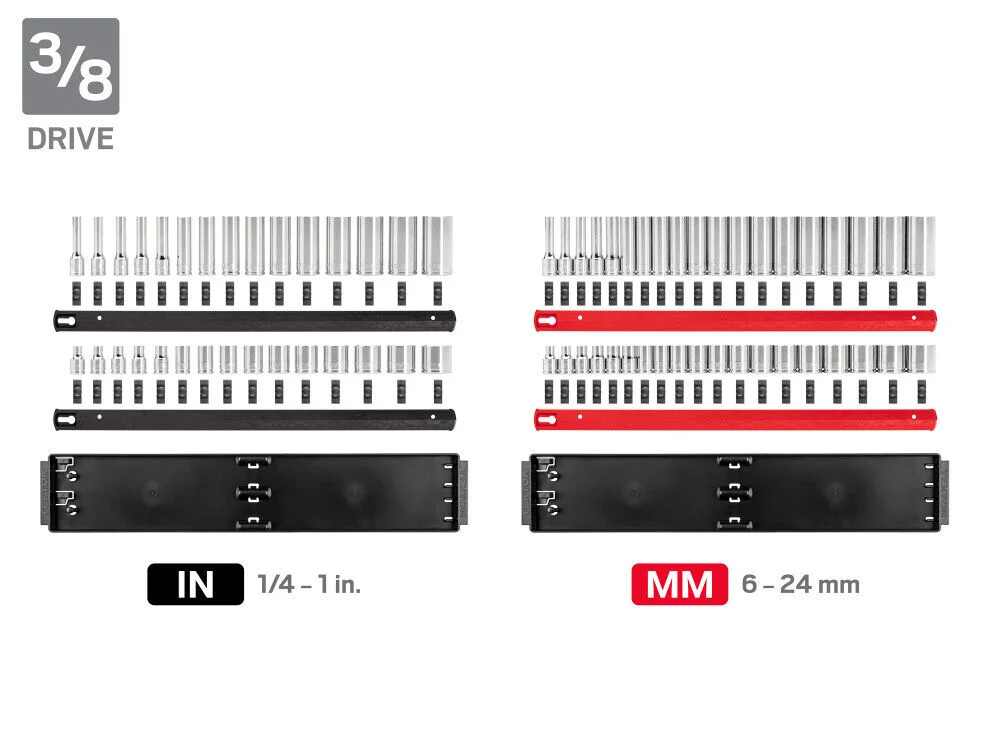 Tekton 1/4, 3/8, 1/2 Inch 12 Point Socket Set, Rails And Trays (214 Pieces)