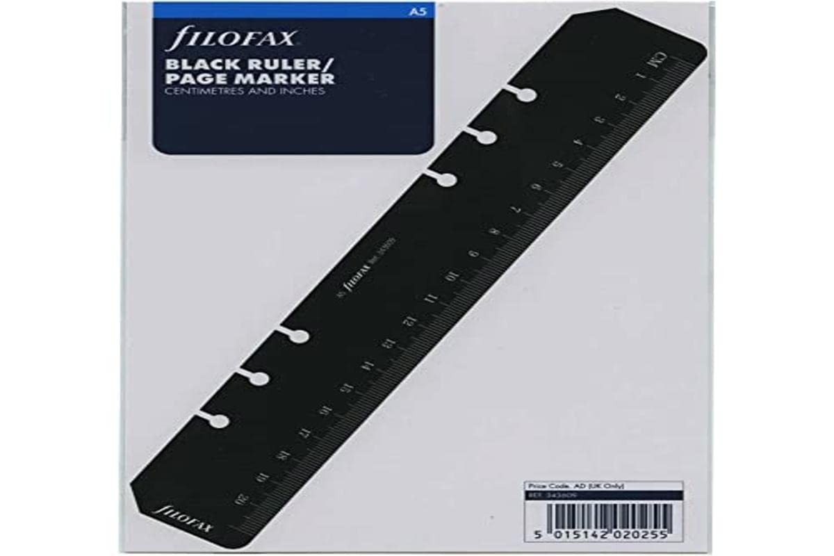 Filofax A5 Ruler Page Marker Black 1 Black