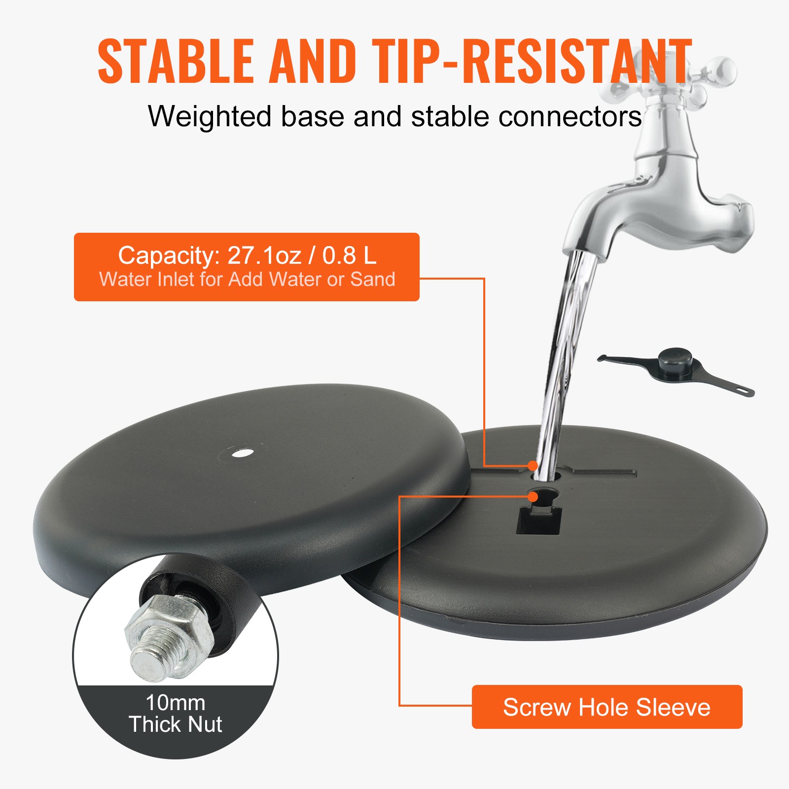 VEVOR Pedestal Sign Holder Adjustable Poster Stand 8.5 x 11 Inch Round Base