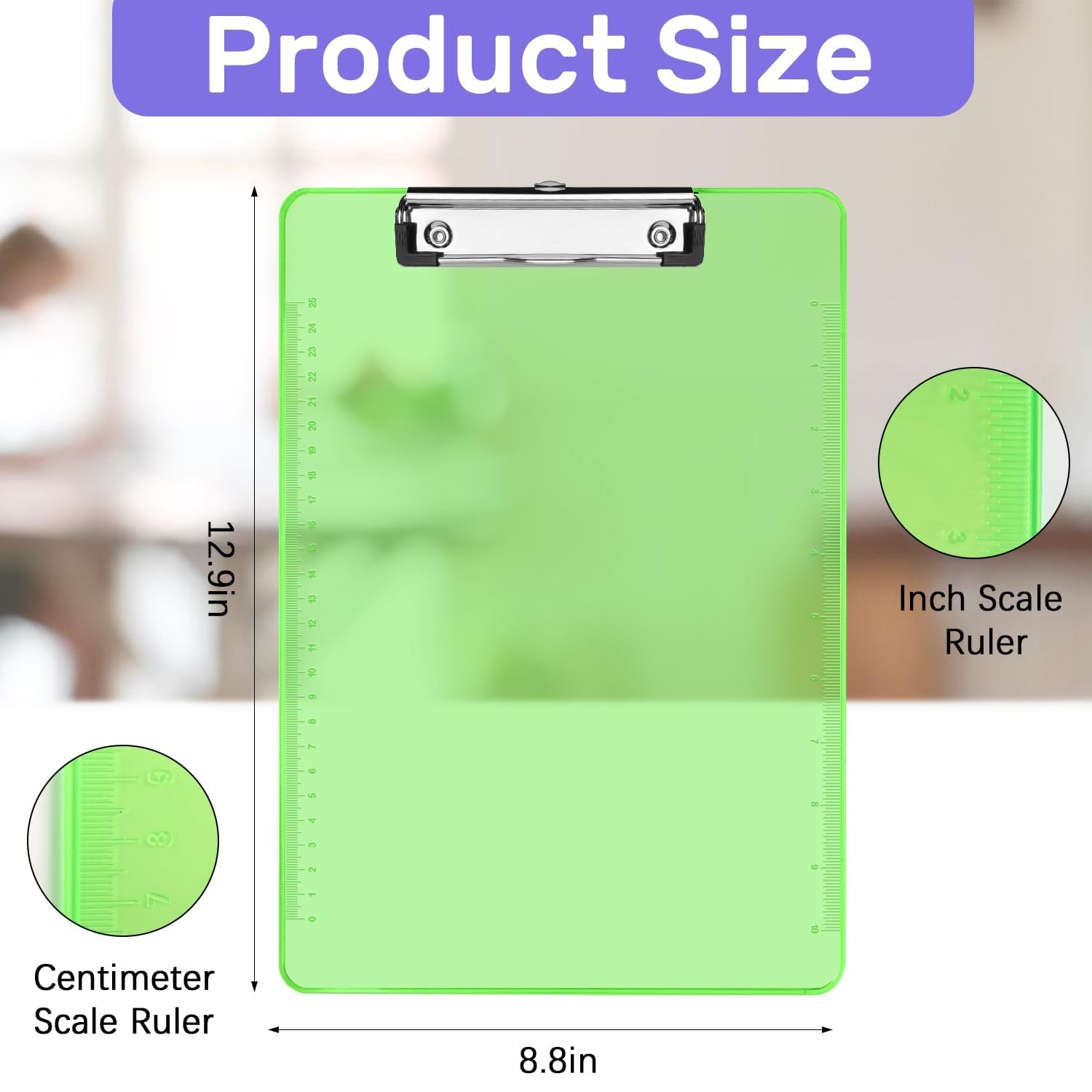 Plastic Clipboards A4/Letter Size 8.5×11 Clear Colored Clip Boards Hanging Ha…