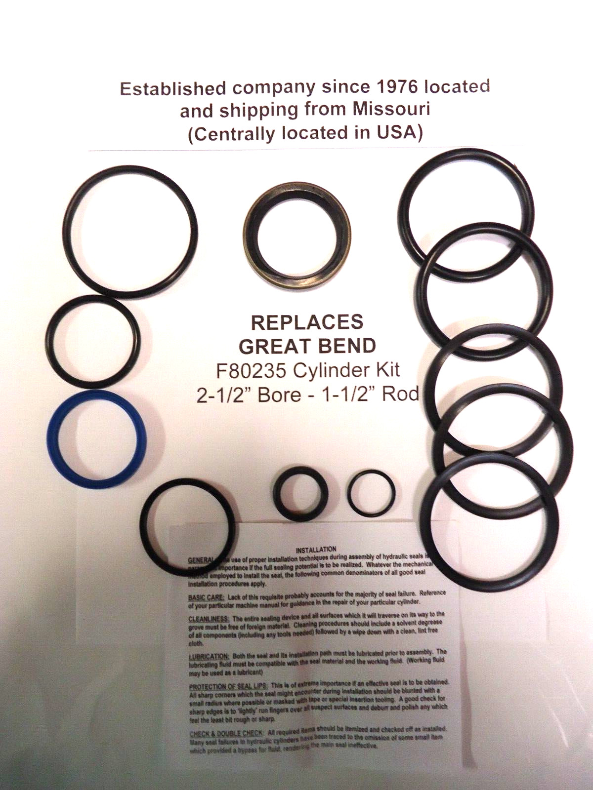 F80235 Seal Kit for some Great Bend 800 & 900 Loader cylinders (see description)