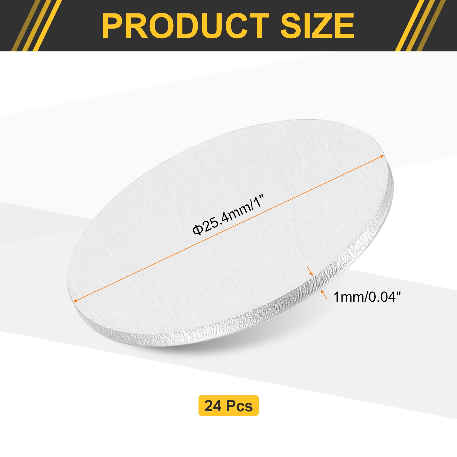 24Pcs Aluminum Disc 1″(25.4mm) Dia 0.04″(1mm) Thick Round 1060 Aluminum Sheets