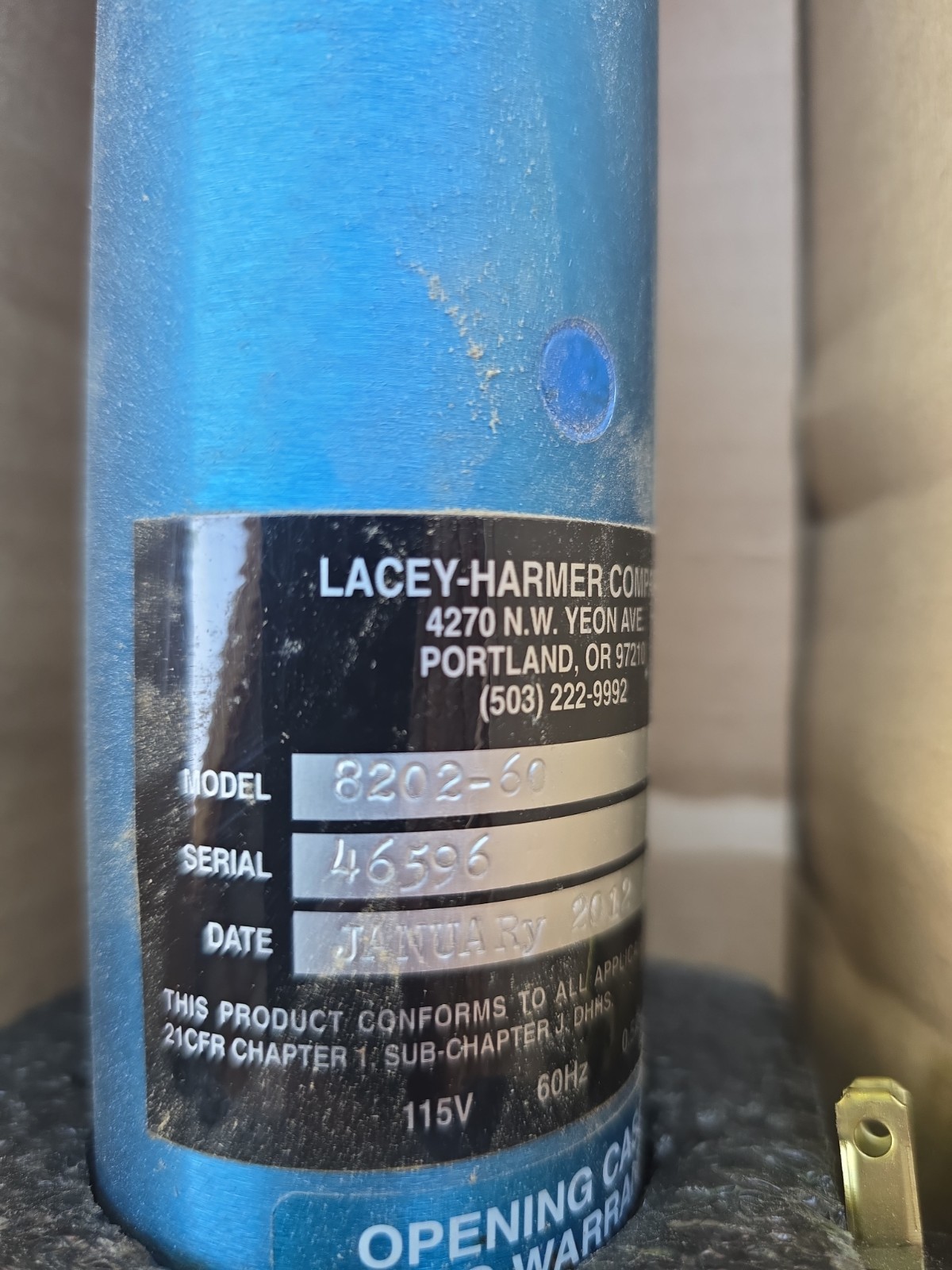 LACEY-HARMER MODEL 8202-60 LASER NEW OLD STOCK IN BOX