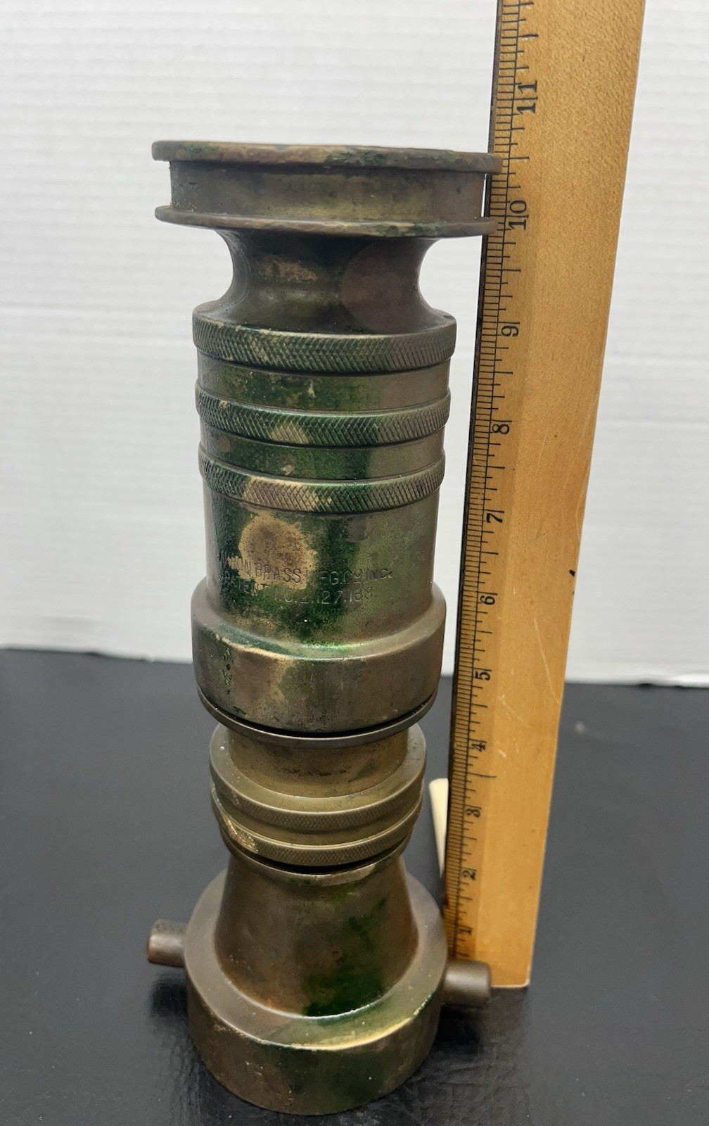 USN Navy Akron Brass Fire Nozzle Mist Stream 3” x 10 1/2” 7lbs