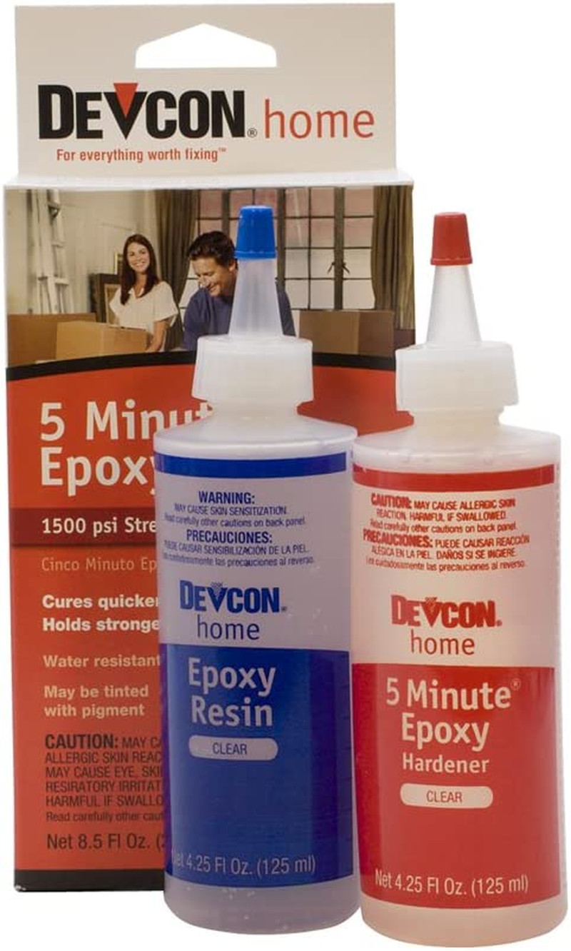 Devcon Epoxy, 5 Minute Epoxy, 4-1/2 Ounce Bottles, 2 Bottles | GLU-720.90