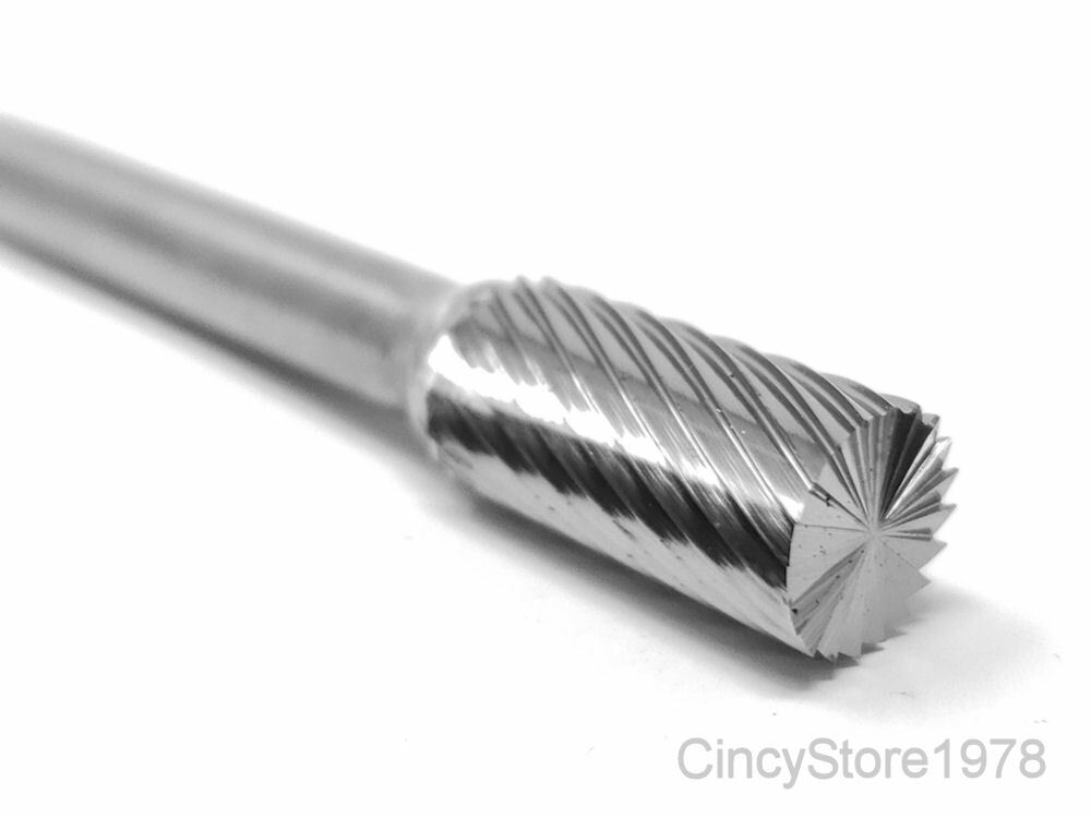 SB3S Cylindrical End Cut 3/8″ Carbide Burr Bur Tool Die Grinder Bit 1/4″ Shank