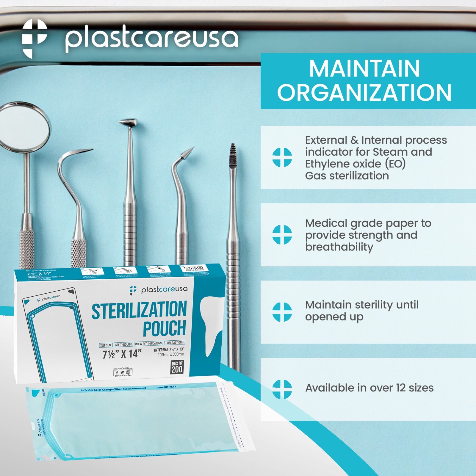 400 7.5″ x 13″ Self-Sealing Sterilization Pouch Tattoo Dental Pouches