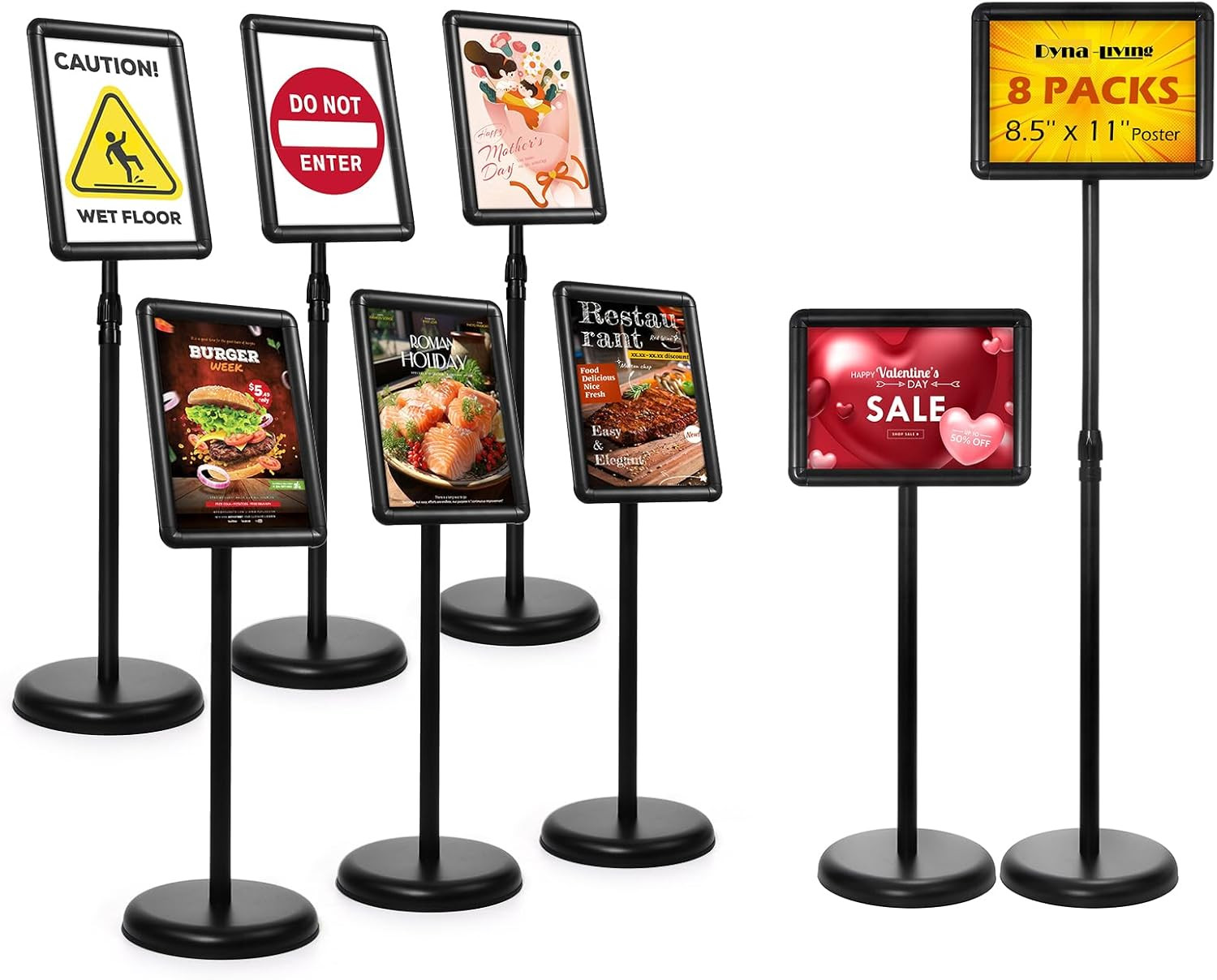 Sign Stands for Display 8.5 X 11 Inch, 8 Packs Adjustable Sign Holder Stands, Pe