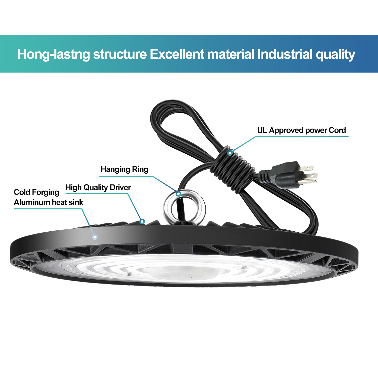 8Pack LED Shop Light High Bay, 300W UFO Commercial LED Lights Warehouse Workshop