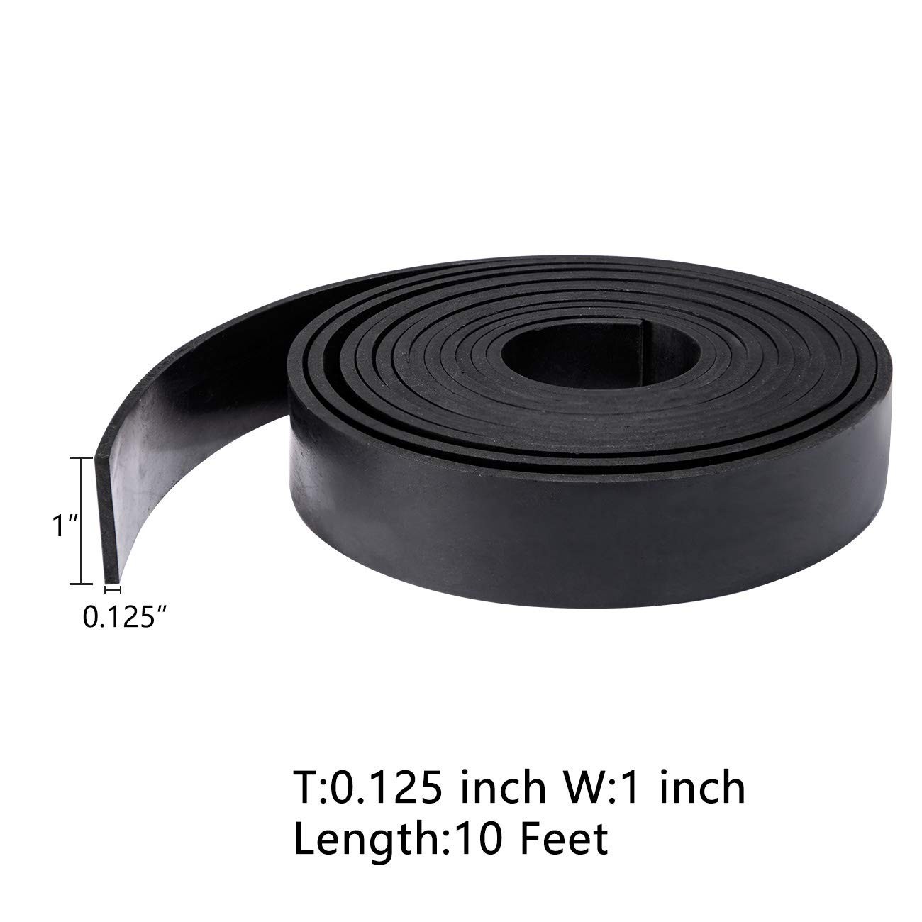 Solid Neoprene Rubber Strips Roll 1/8 .125 inch Thick X 1 inch Wide X 10 Feet…