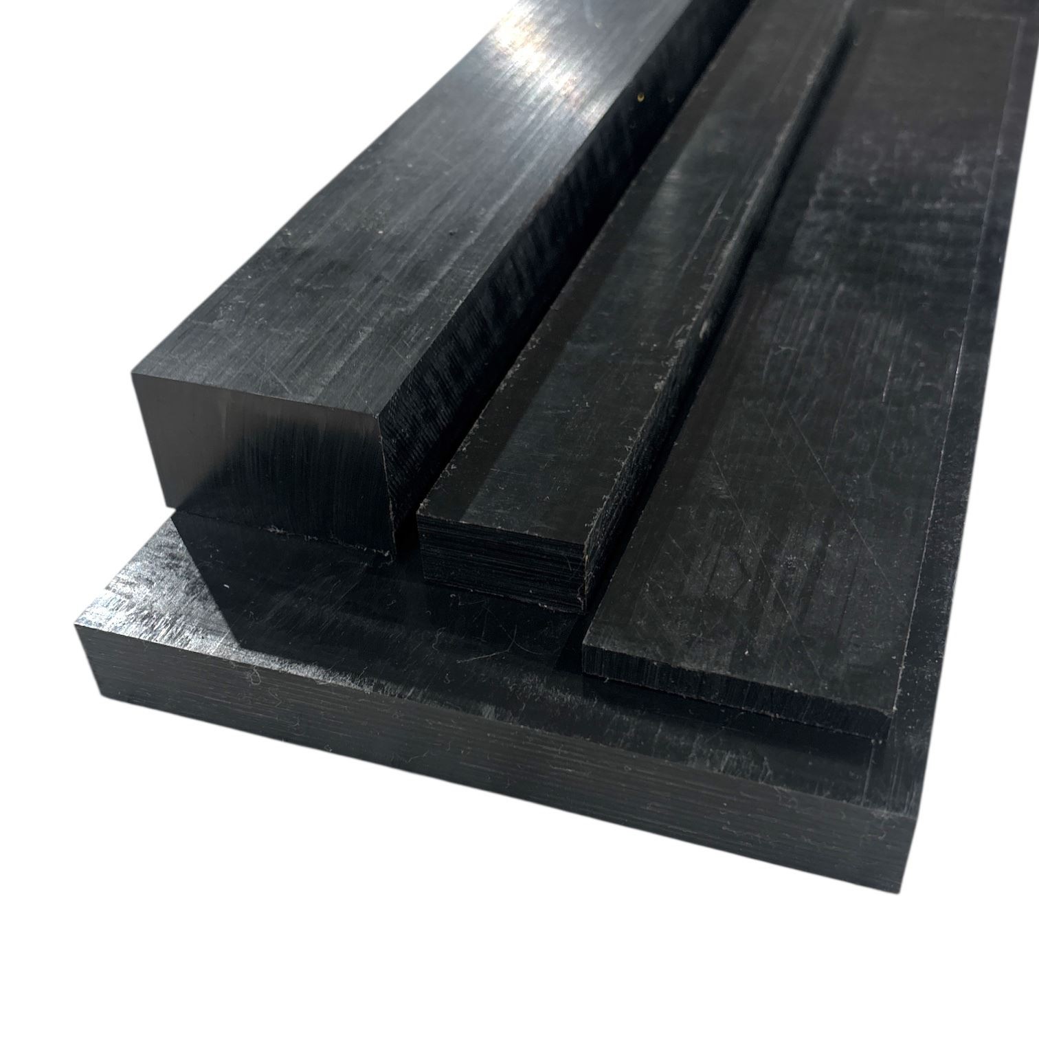 1″ x 3-1/2″ x 12″, Acetal POM Plastic Bar, Sheet, Plate, Black