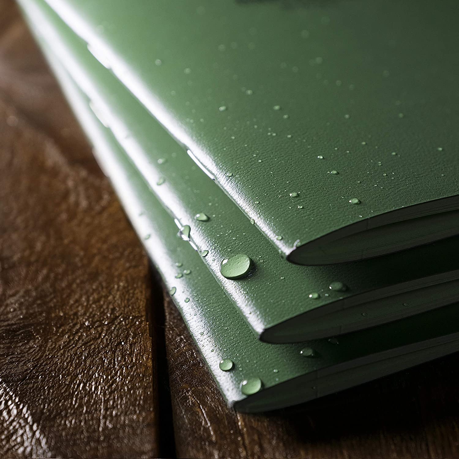 Weatherproof Mini Stapled Notebook, 3.25″ X 4.625″, Green Cover, Universal Patte