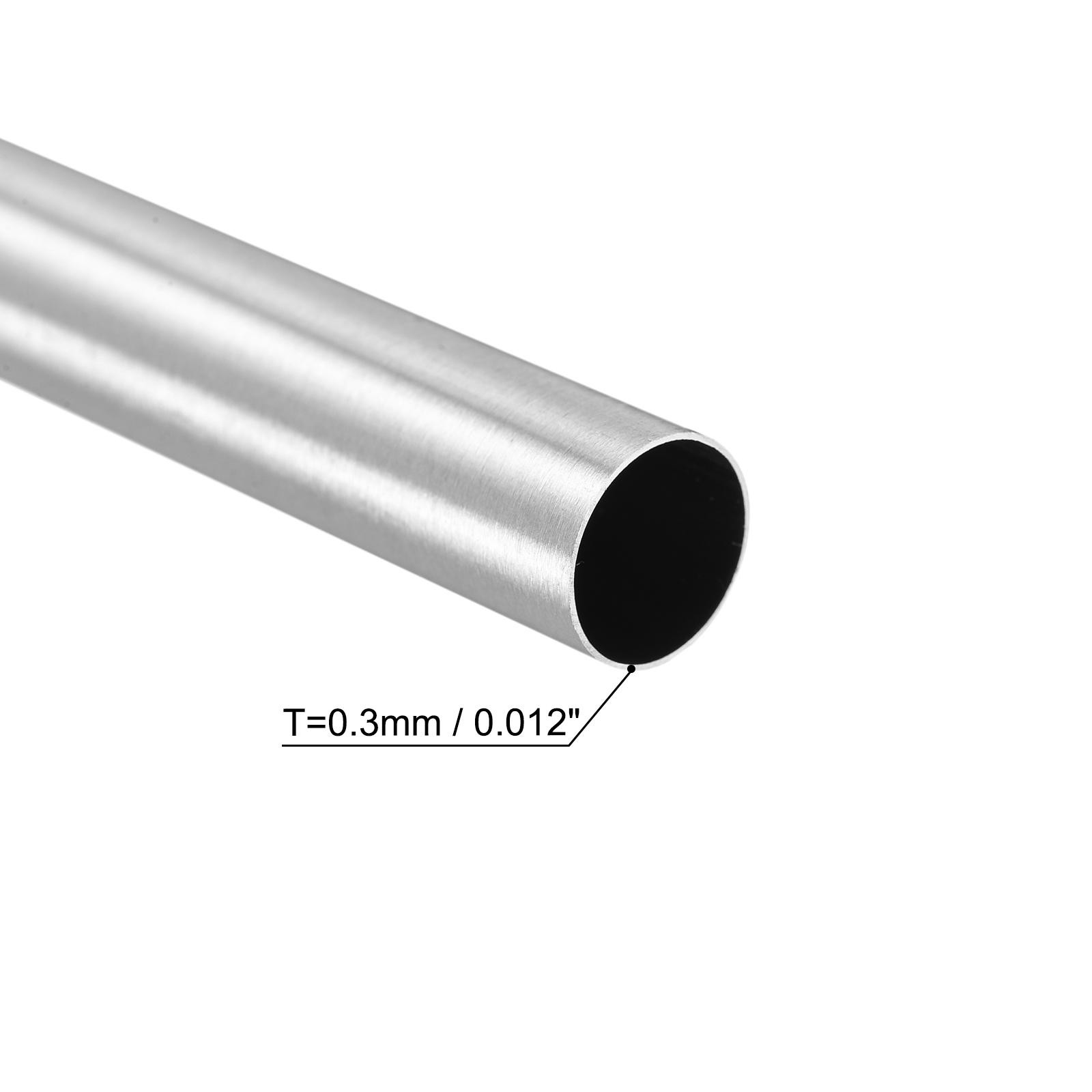 304 Stainless Steel Round Tube 12mm OD 0.3mm Wall Thickness 300mm Length