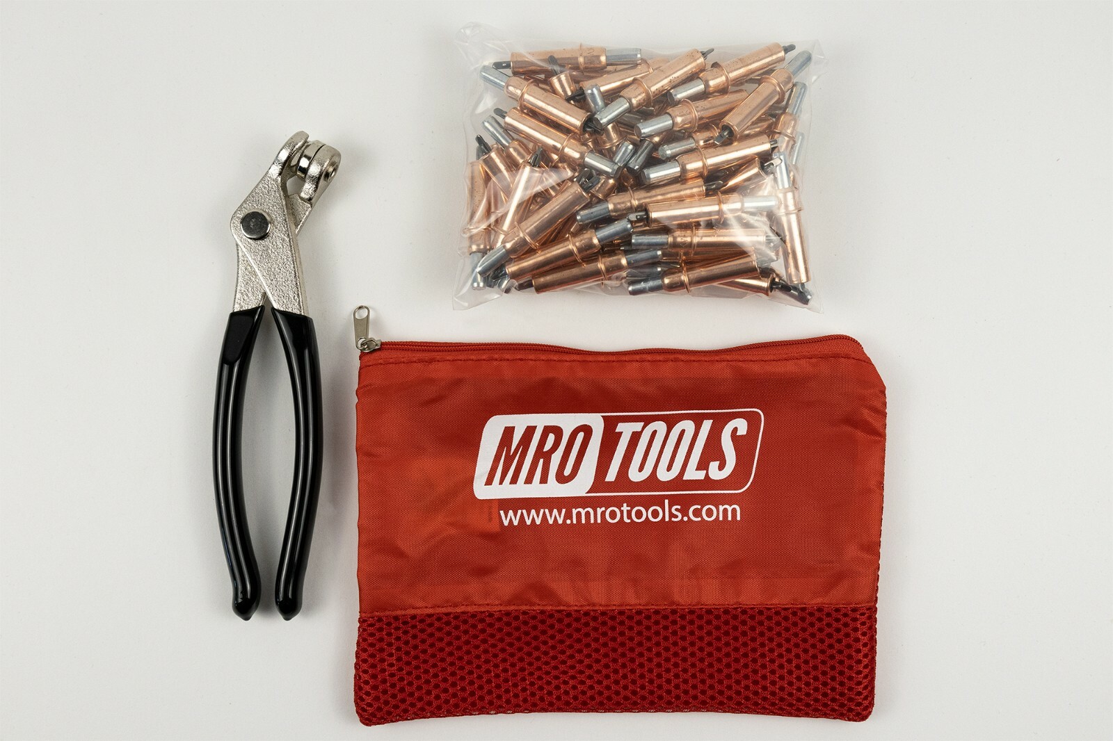 50 1/8 Cleco Sheet Metal Fasteners + Cleco Pliers w/ RED Bag (RB-K1S50-1/8)