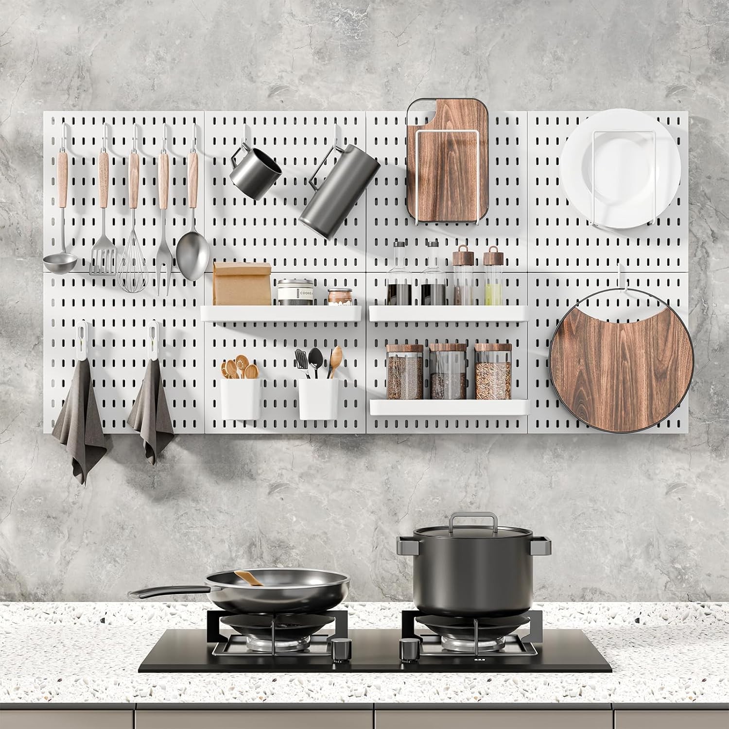 Pegboard Combination Kit 25.2″ x 25.2″ Wall Mounted Storage Set W/ 4 Pegboards