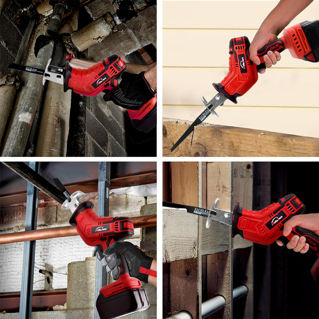18V Brushless Cordless Reciprocating Saw 4-Blades for Milwaukee M-18 Battery