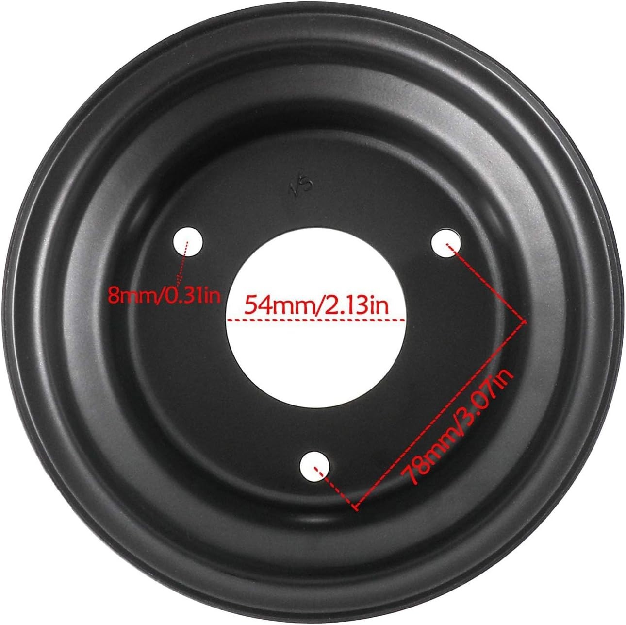 6-Inch Wheel Rim with 3 Holes – Fits 145/70-6 Tires for Go-Karts, ATVs
