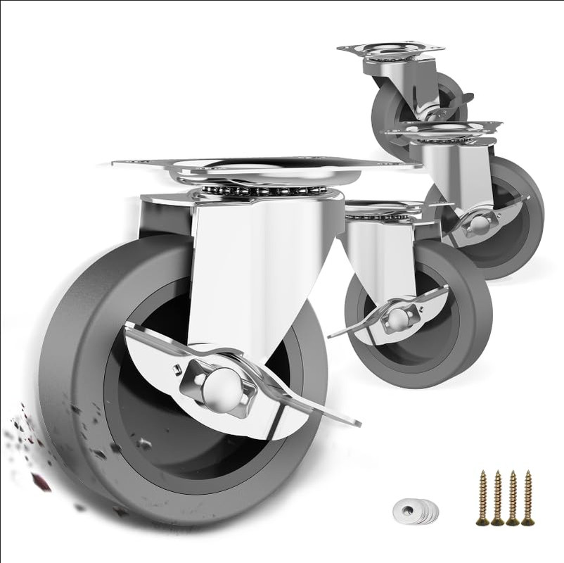 3 Inch Caster Wheels Casters Set of 4 Heavy Duty Casters with Brake Locking C