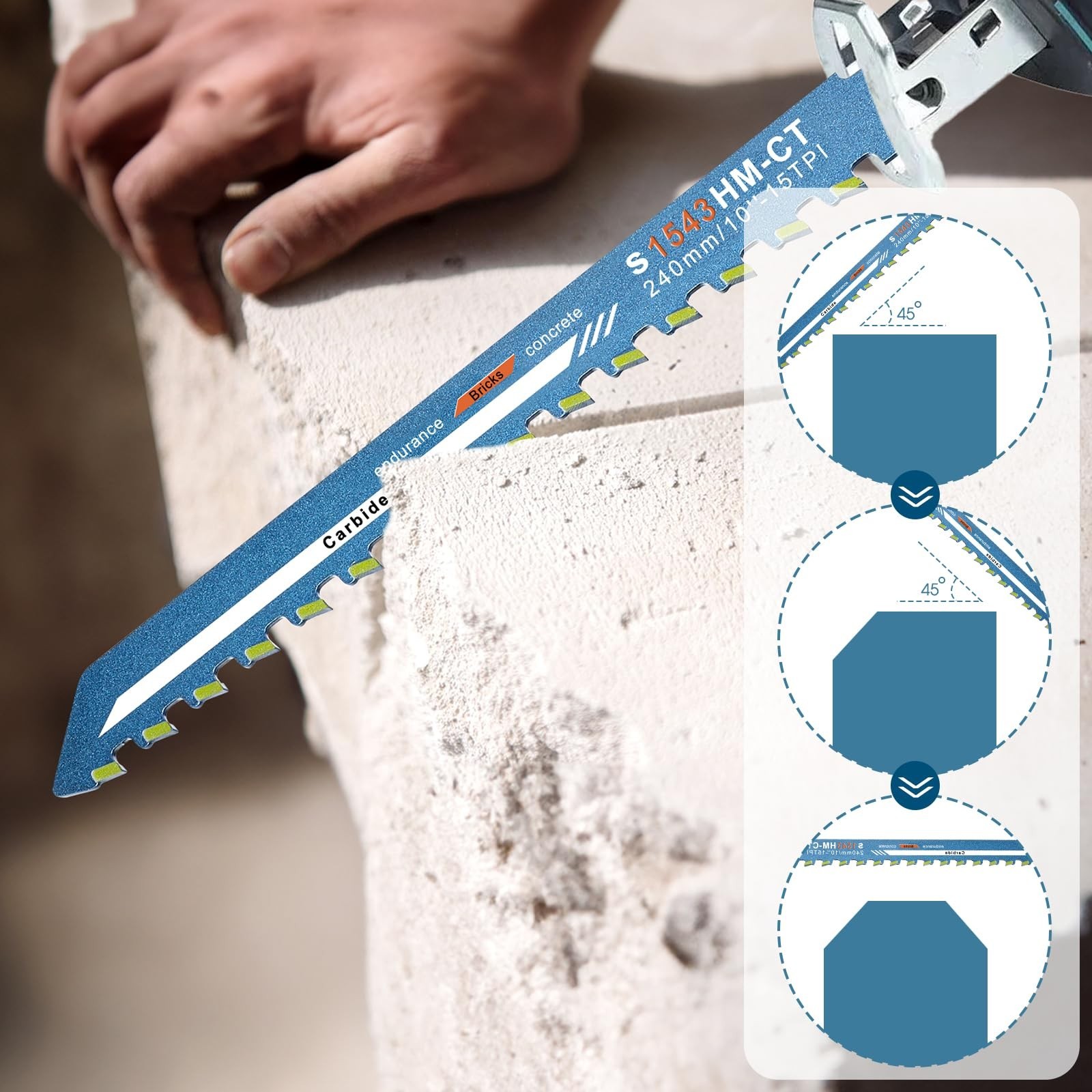 10 Inch Masonry Reciprocating Saw Blades Concrete Saw Blade Alloy Demolition …