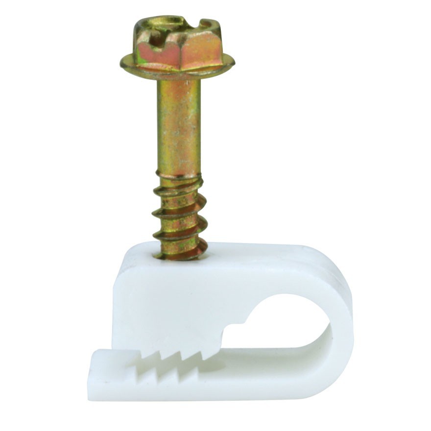 SKY Cable RG-6 Single Flex Cable Clips Screw-In House White Lot Bundle of 1000