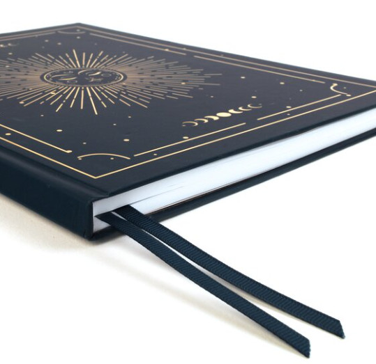 Cambridge Ruled Journal Notebook 9 7/8 x 7 7/8 Sun & Moon Celestial Cover