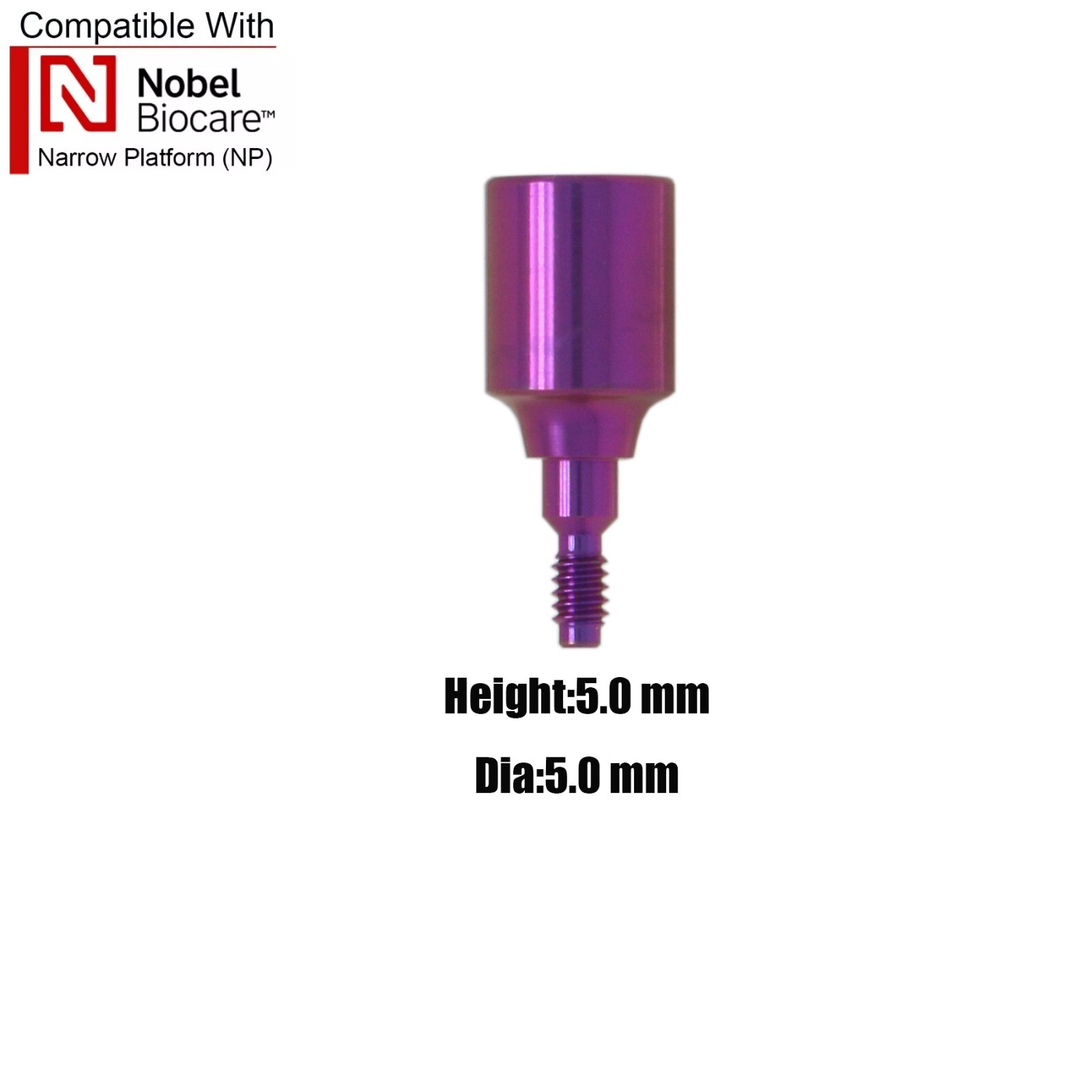 US 5Pcs Dental Healing Cap Abutment RP/NP Compatible Nobel Active ∅3.6 ∅5.0 ∅6.0