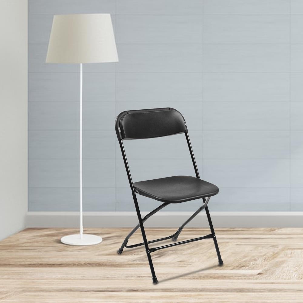 12PCS Folding Plastic Chair Wedding Party Outdoor Indoor 360LBS Capacity Black