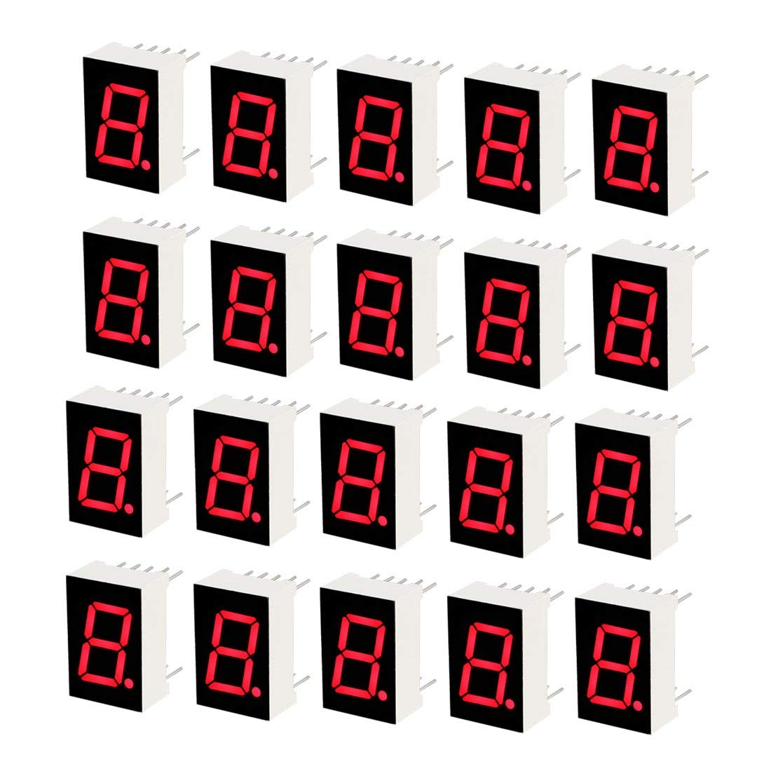 uxcell Common Cathode 10 Pin 1 Bit 7 Segment Display 0.75 x 0.5 x 0.31 Inch 0…