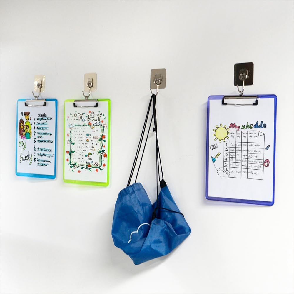 Plastic Clipboards A4/Letter Size 8.5×11 Clear Colored Clip Boards Hanging Ha…