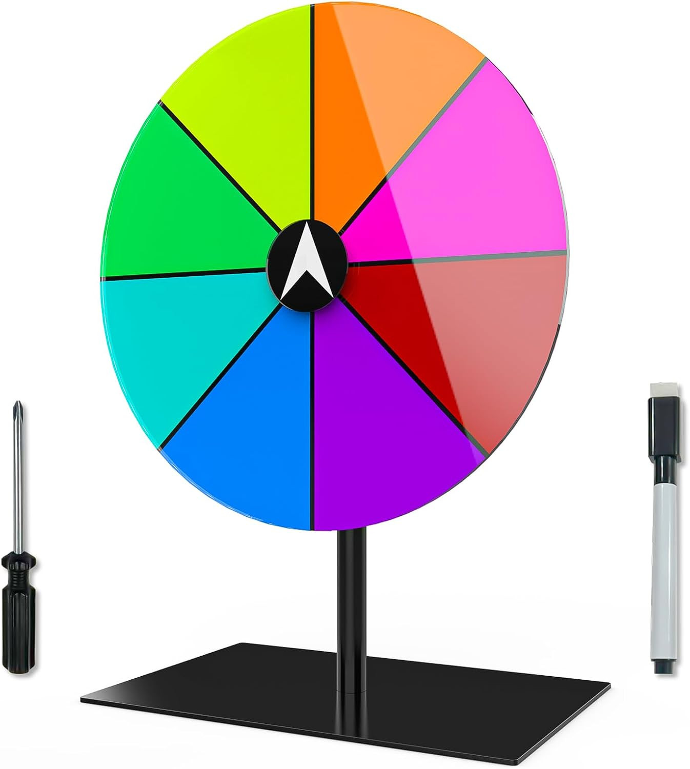 Prize Wheel 8-Inch Dry Erase Spinning – All-Metal Tabletop Roulette…