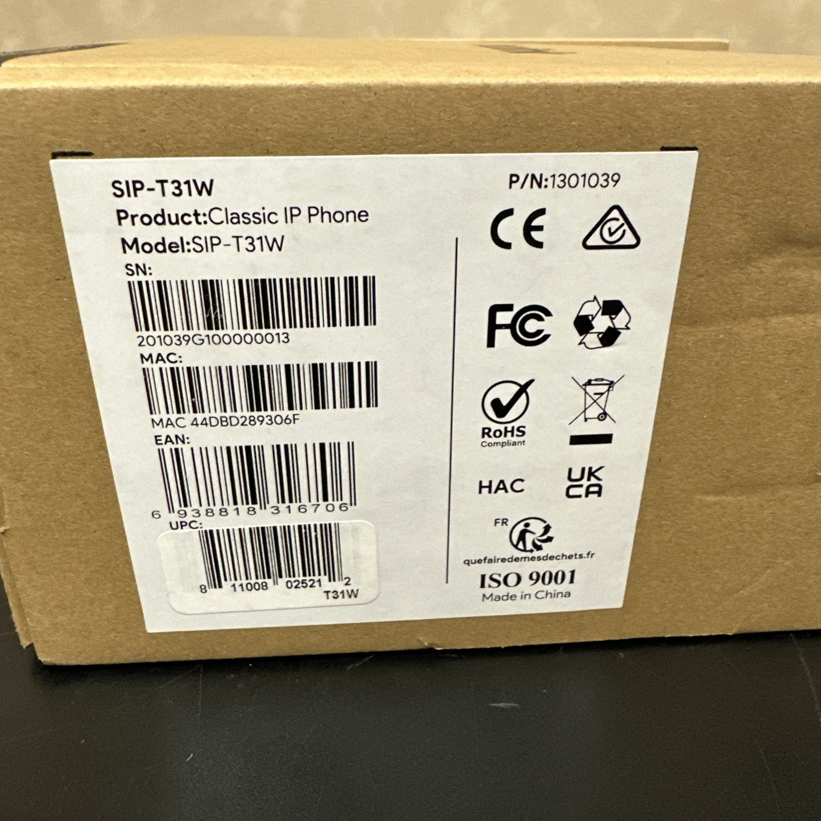 Yealink SIP-T31W Wi-Fi Business IP Phone, Ooma Provisioned