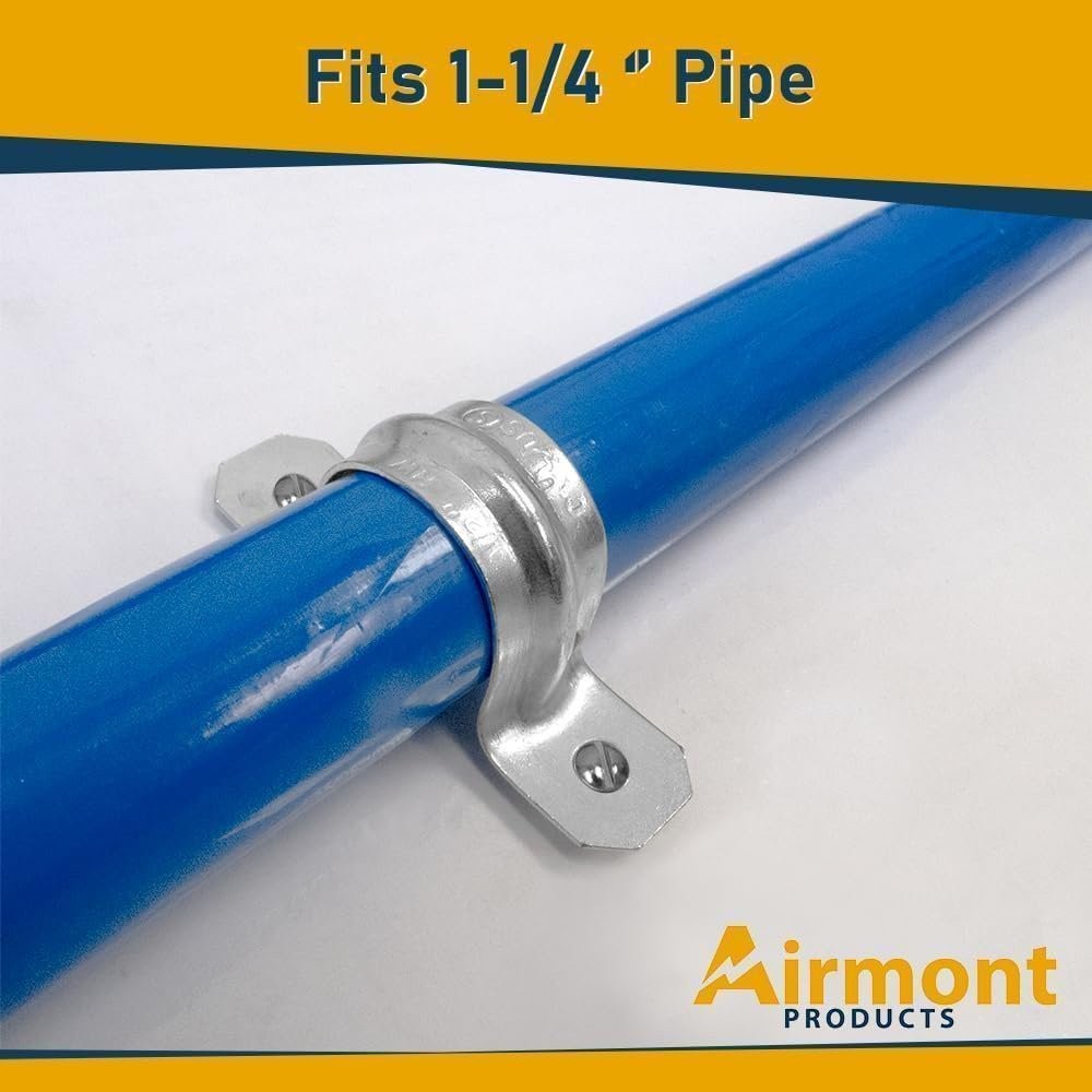(10 Pack) 1-1/4-Inch EMT Two-Hole Conduit Strap — Reinforced Rib, Heavy-Duty…